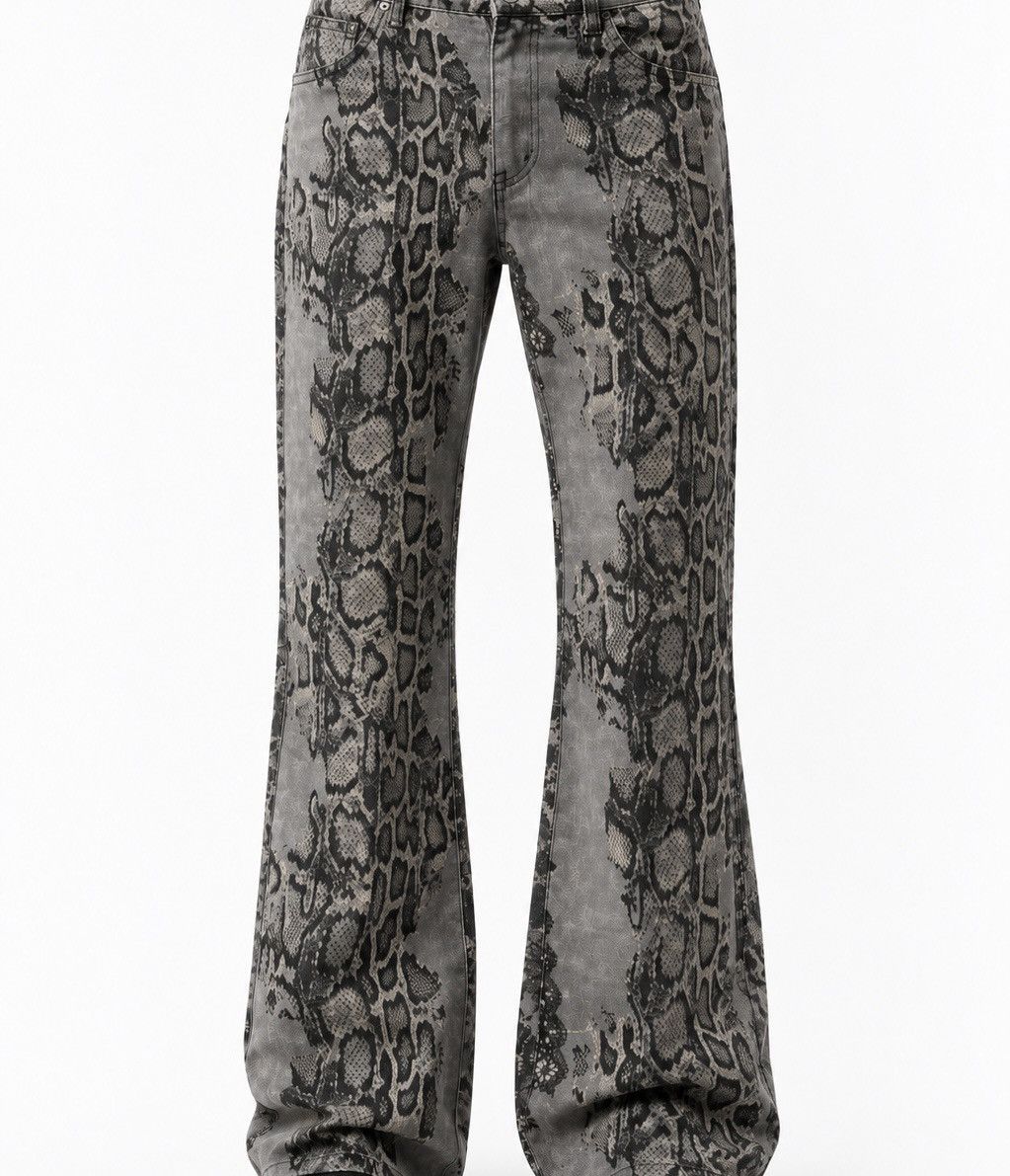 Tornado Mart Rare Japanese Brand python print flared jeans Size US 29 - 8 Thumbnail