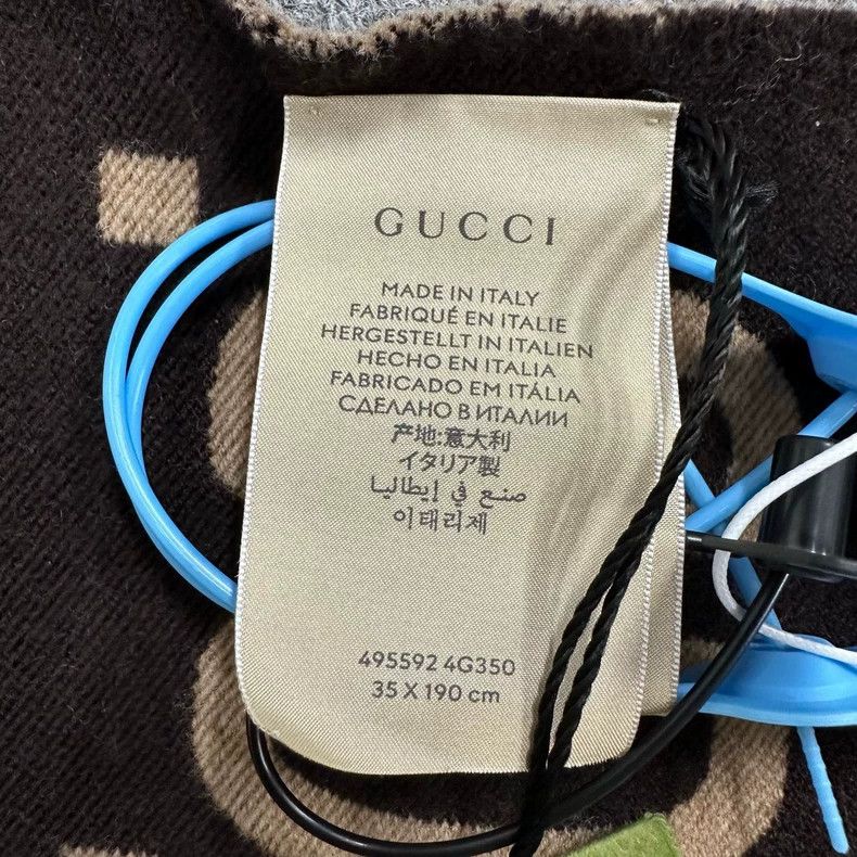 Gucci Gucci Coffee color caramel color double-sided large logo sc Size ONE SIZE - 4 Thumbnail