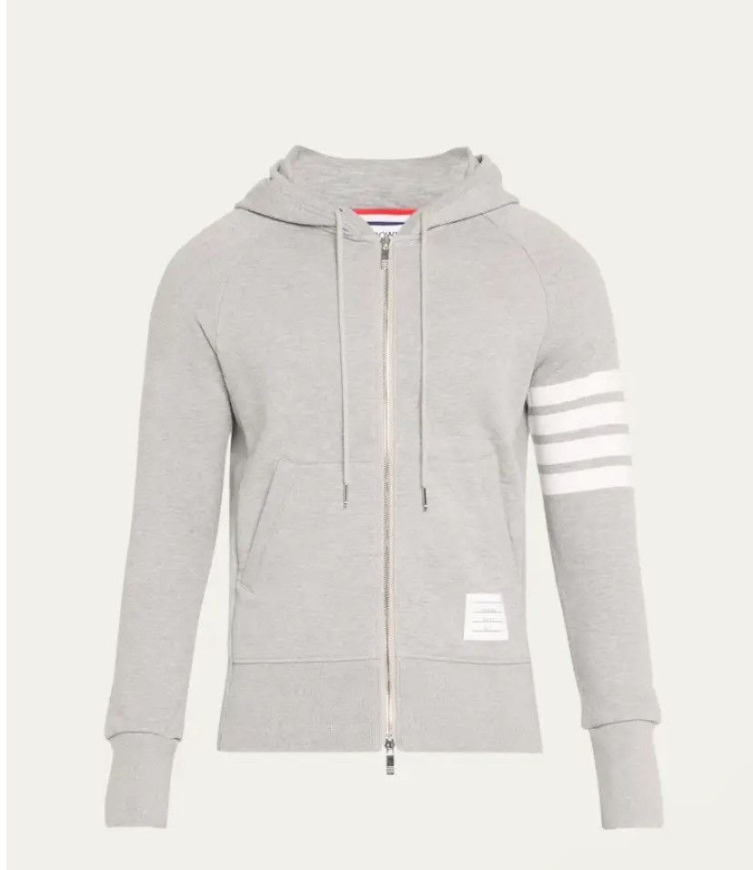 Thom Browne Thom Browne Classic 4-Bar Zip Cotton Hoodie Size US S / EU 44-46 / 1 - 2 Thumbnail