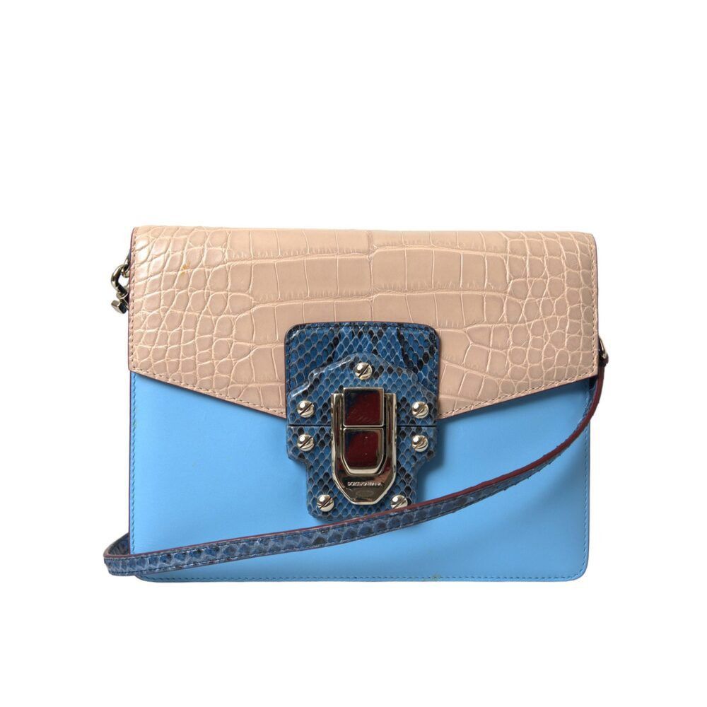 Dolce & Gabbana Dolce & Gabbana Blue Beige Exotic Leather LUCIA Crossbody Pu Size ONE SIZE - 1 Thumbnail