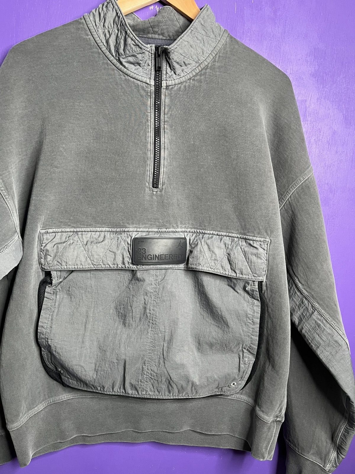 Jordan Brand × Vintage Vintage 90s Air Jordan engineered quarter zip jacket Size US L / EU 52-54 / 3 - 3 Thumbnail