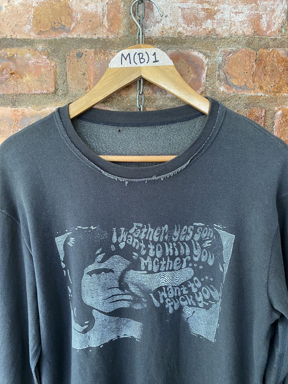 Japanese Brand × Lad Musician × Montage Vtg Montage Japan distress Fuck all fringe sweat Size US L / EU 52-54 / 3 - 3 Thumbnail