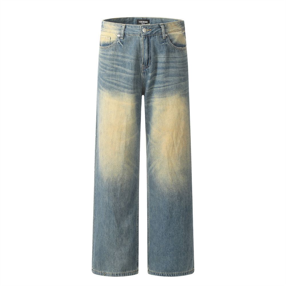 Japanese Brand × Jean Punk distressed washed casual loose straight jeans for men Size US 32 / EU 48 - 1 Thumbnail