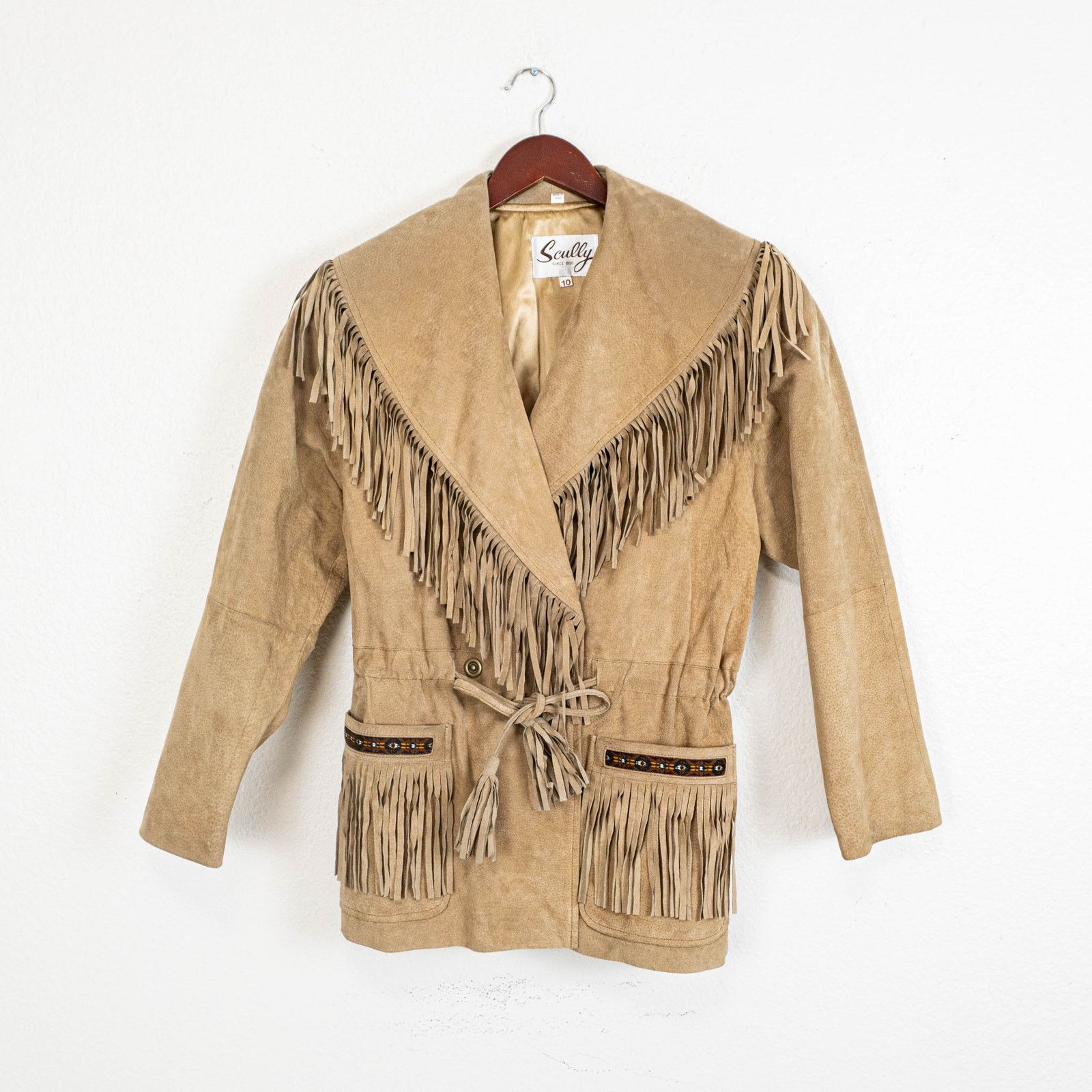 Scully Scully Leather Western Jacket tan Suede Fringe size 10 Size L / US 10 / IT 46 - 12 Thumbnail