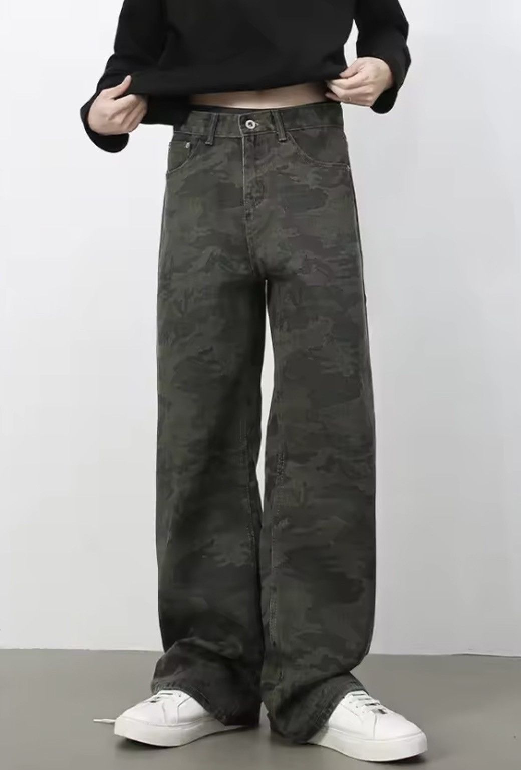 Japanese Brand Camo Denim Pants - Wide Leg Tactical Streetwear Trousers Size US 33 - 4 Thumbnail
