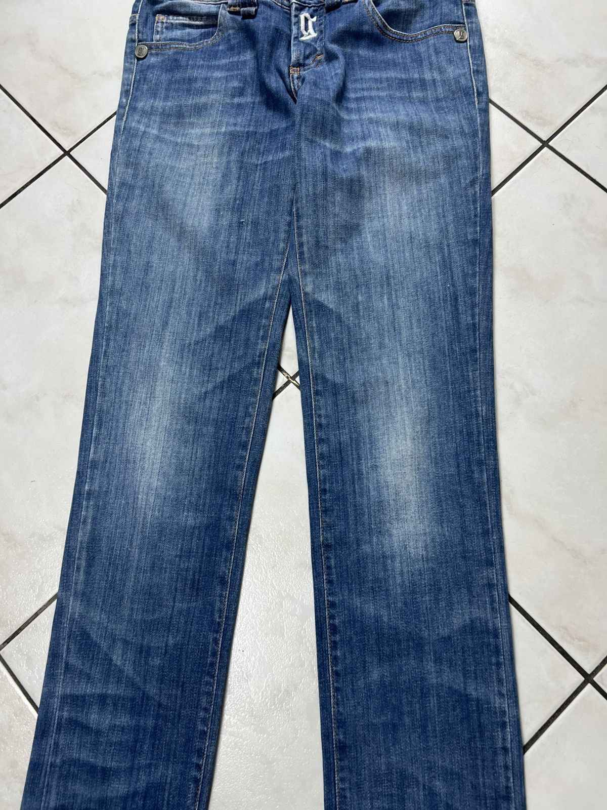 John Galliano Vintage John Galliano y2k skinny slim fit jeans washed denim Size 26" / US 2 / IT 38 - 4 Thumbnail