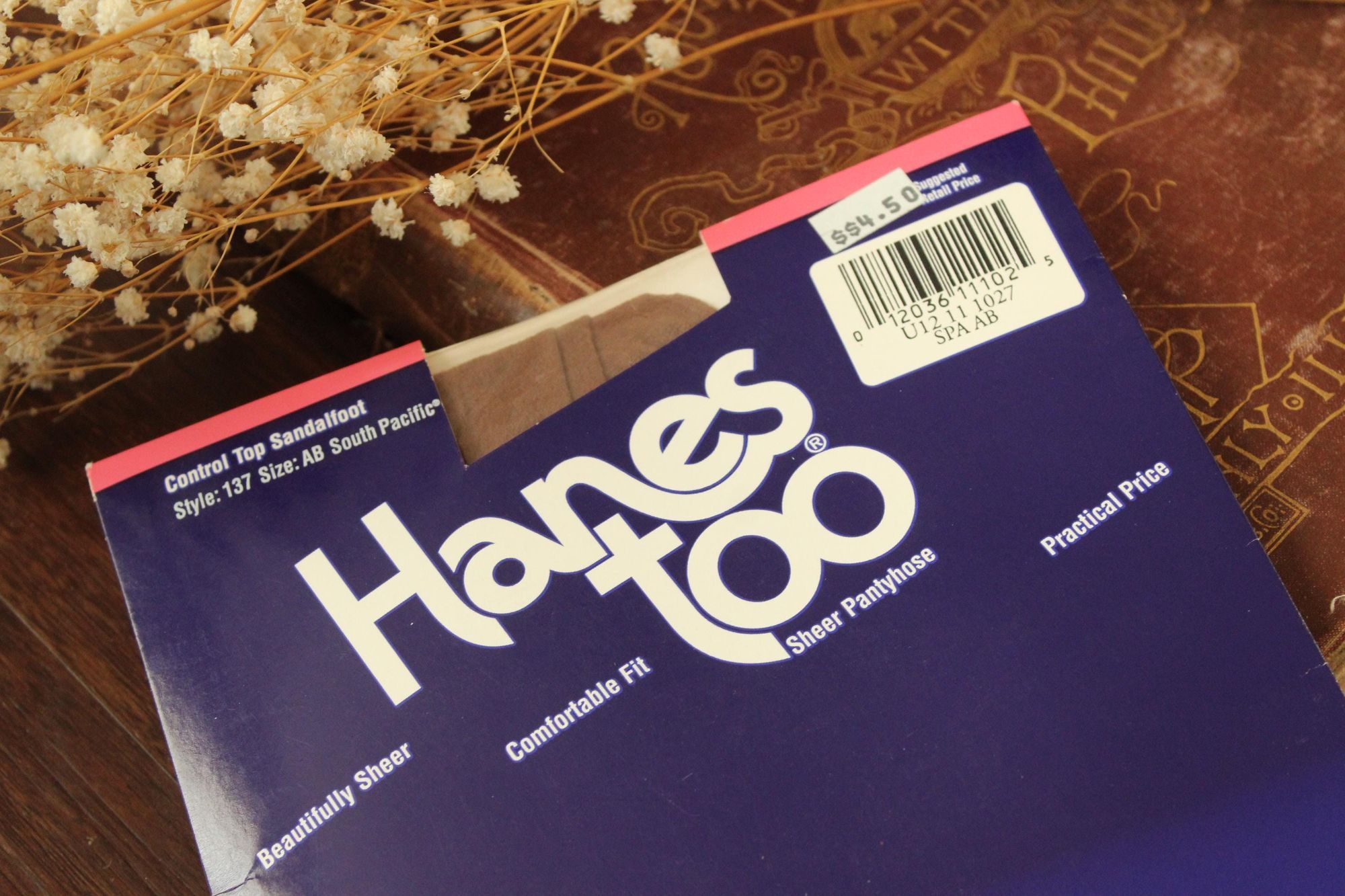 Hanes Vintage 1980s 1990s Pantyhose, New NOS Hanes Too, Control To Size ONE SIZE - 2 Thumbnail