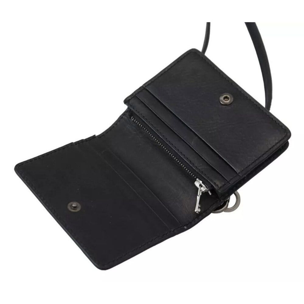 Dolce & Gabbana Dolce & Gabbana Black Leather Bifold Shoulder Sling Women Wa Size ONE SIZE - 2 Thumbnail