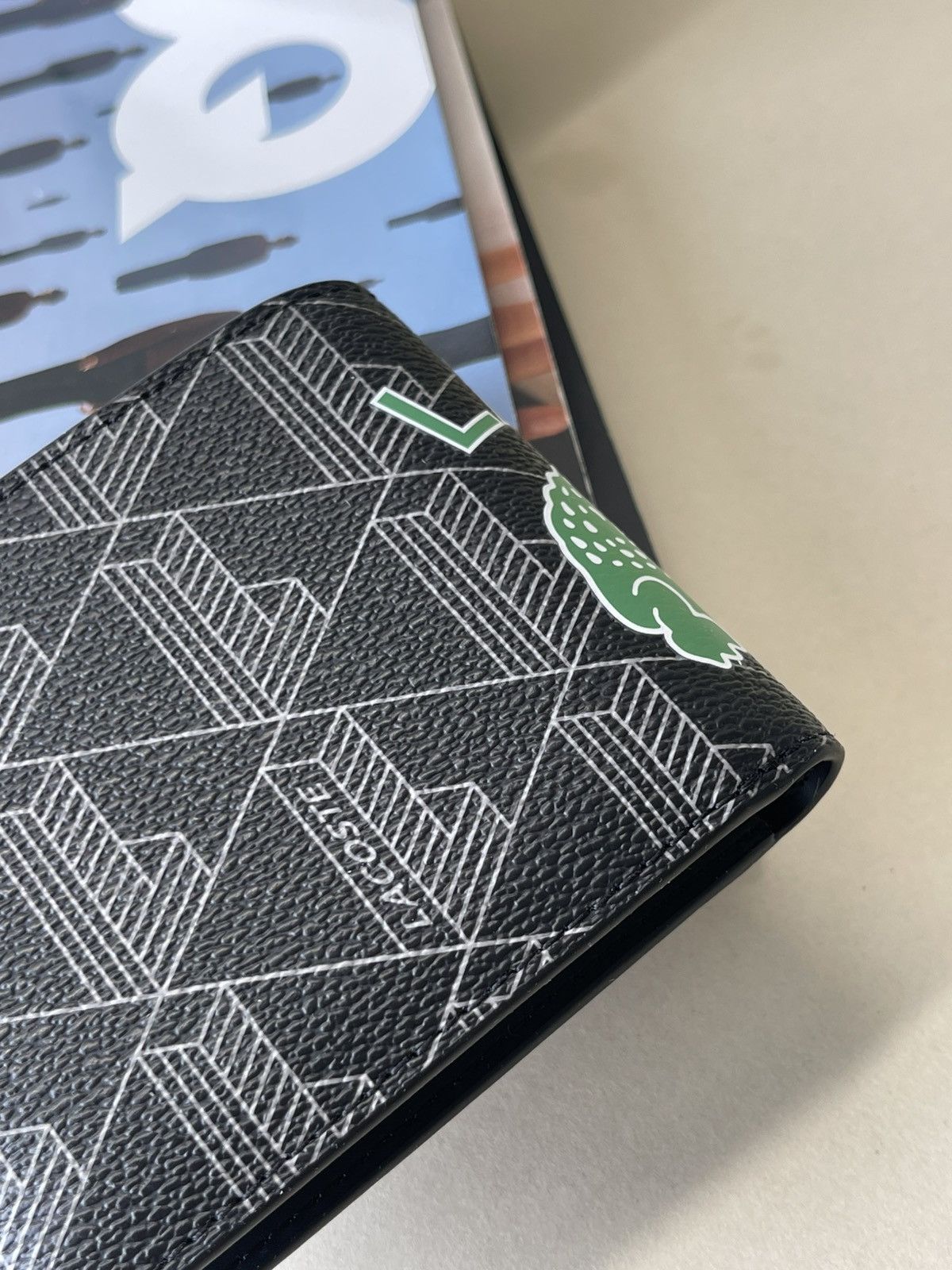 Lacoste (new+tag) Lacoste men bifold wallet monogram black Size ONE SIZE - 4 Thumbnail