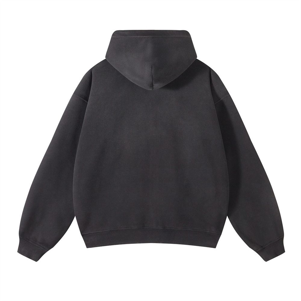 Japanese Brand Black Acid washed faded Zippered Oversized Hoodie Size US XL / EU 56 / 4 - 2 Thumbnail
