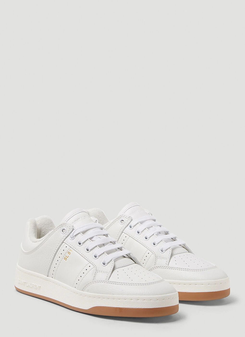 Saint Laurent Paris o1b1hav110525 SL/61 Sneakers in Perforated Leather in White Size US 7 / IT 37 - 6 Thumbnail