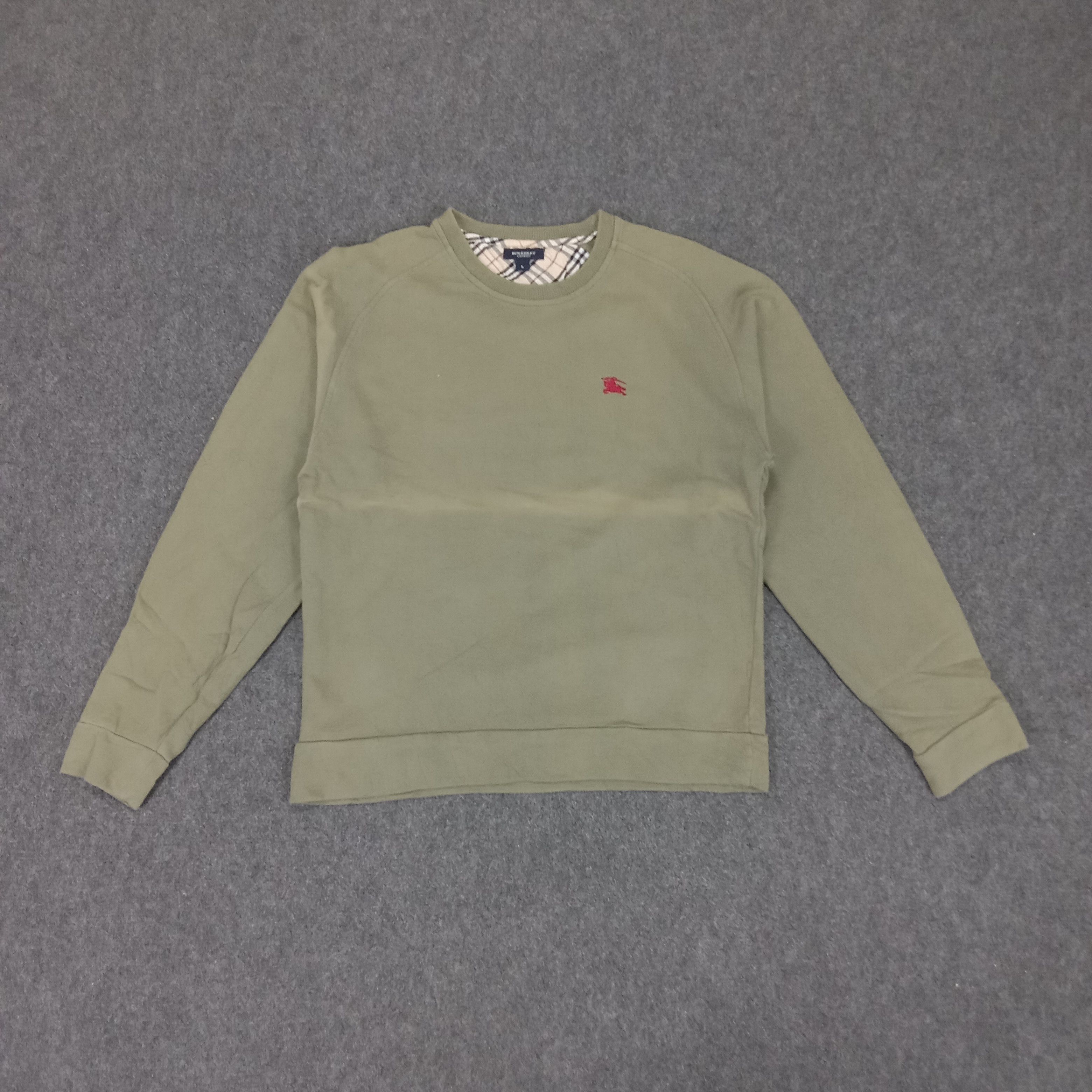 Vintage Burberry London Nova Check Small Logo Sweatshirt Size US S / EU 44-46 / 1 - 1 Thumbnail