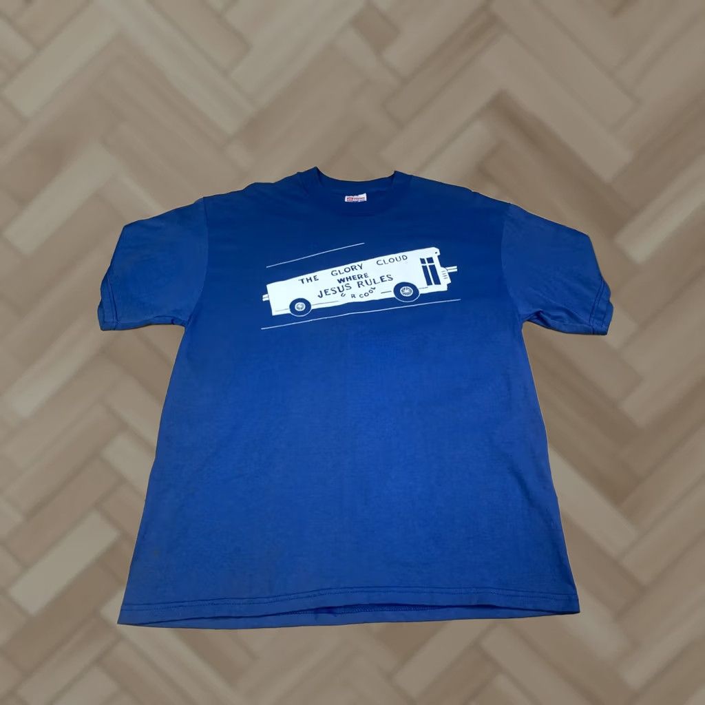 Hanes Vintage Hanes Jesus Shirt Men L Blue 90s Religion Graphic Print T-Shirt Short Sleeve Crew Neck 13140 Size US L / EU 52-54 / 3 - 1 Thumbnail