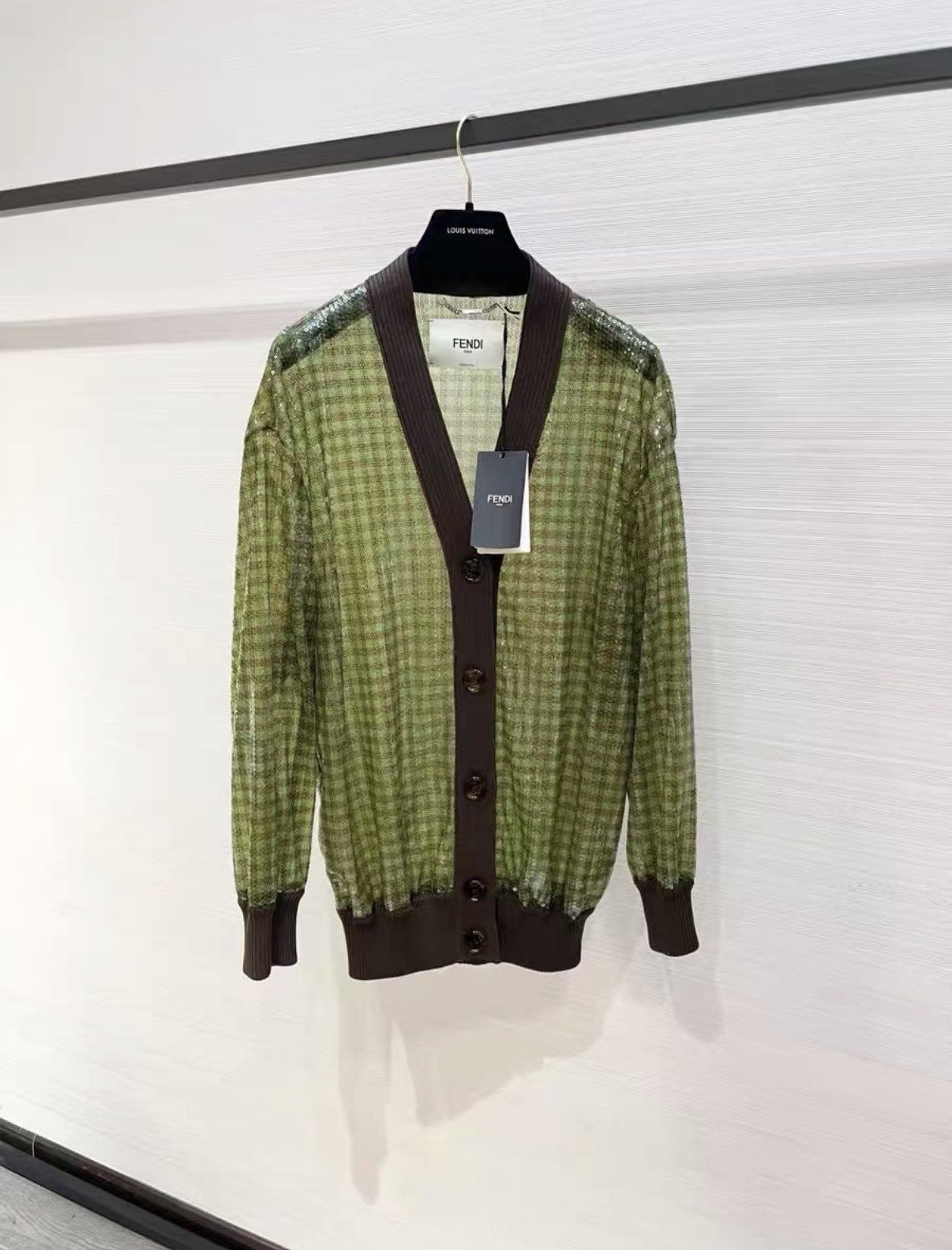 Fendi Fendi Stylish Green Sequin Knit Cardigan Sweater Coat J33 Size XS / US 0-2 / IT 36-38 - 1 Thumbnail