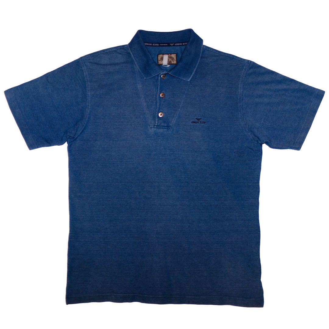 Armani Armarni - Logo Crest Vintage Polo (Thick Fabric) - Blue - L Size US L / EU 52-54 / 3 - 1 Thumbnail