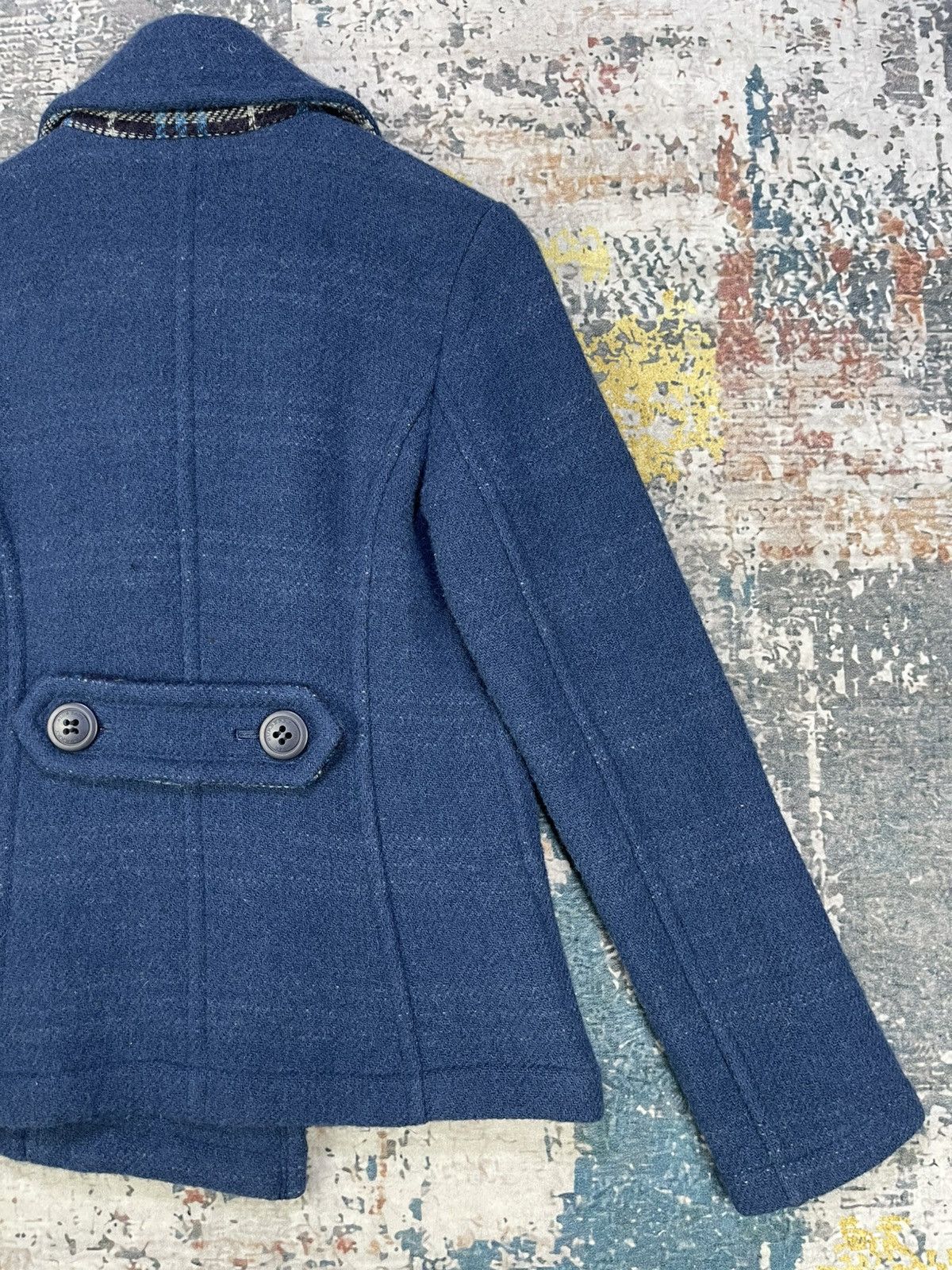 Burberry Burberry Blue Label Checked Double Breasted Peacoat Size XS / US 0-2 / IT 36-38 - 2 Thumbnail