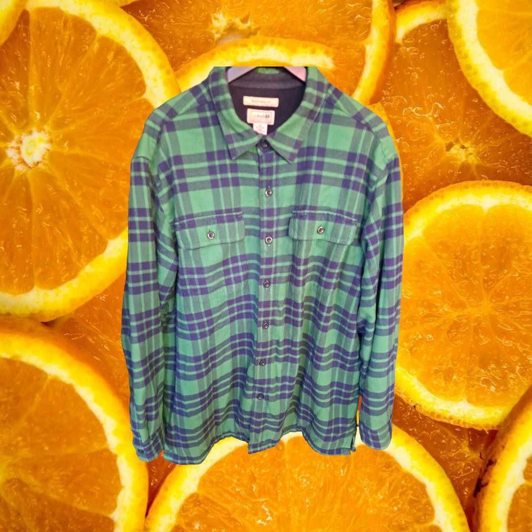 L.L. Bean L.L. Bean Traditional Fit Green and Blue Insulated Flannel J Size US XL / EU 56 / 4 - 1 Thumbnail