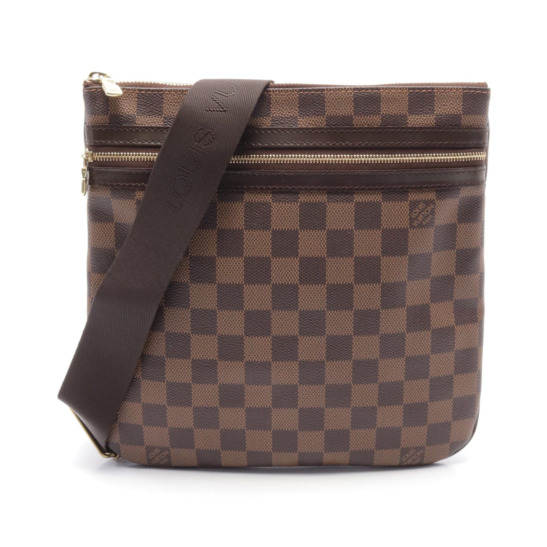 Louis Vuitton Louis Vuitton Pochette Bosforo Damier Ebene Shoulder Bag Leather Brown Size ONE SIZE - 1 Thumbnail
