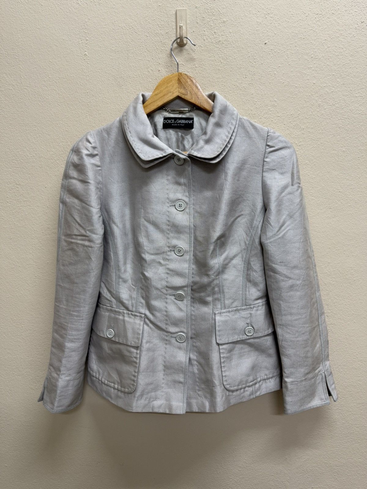Dolce & Gabbana Dolce & Gabbana Women’s Career Double Colar Linen Blazer Size XS / US 0-2 / IT 36-38 - 18 Thumbnail