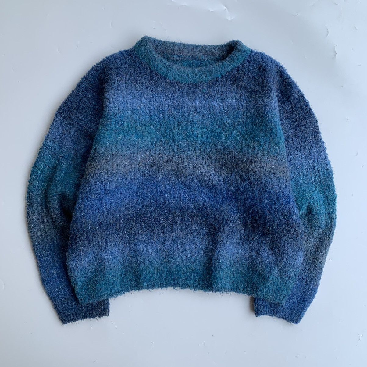 Designer Knitwear vintage gradient striped mohair wool by Dazy-Less Size US L / EU 52-54 / 3 - 1 Thumbnail