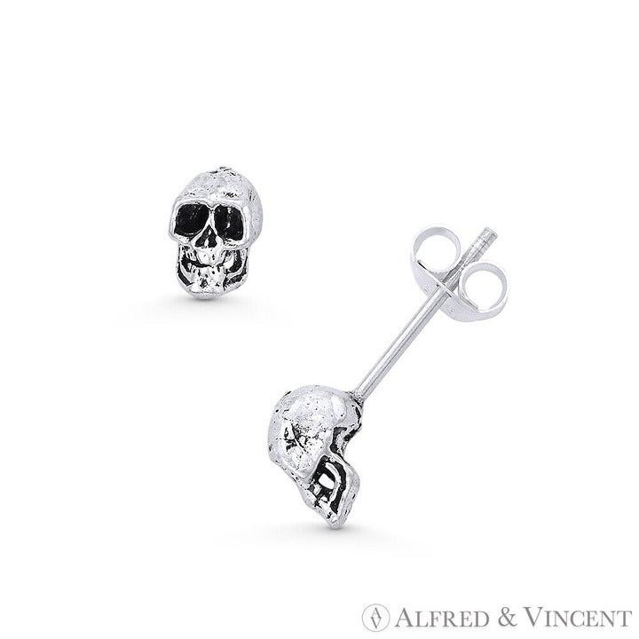 Other 3D Skull Gothic Charm Stud Earrings in .925 Sterling Silver Size ONE SIZE - 1 Preview