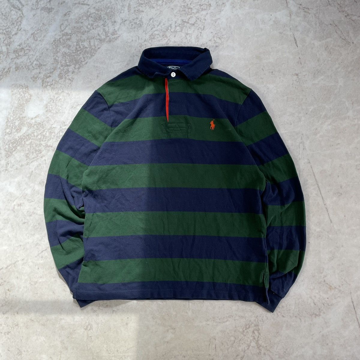 Polo Ralph Lauren × Vintage Vintage 90s Polo Ralph Lauren Chief Keef Stripe Rugby Shirt Size US M / EU 48-50 / 2 - 2 Thumbnail