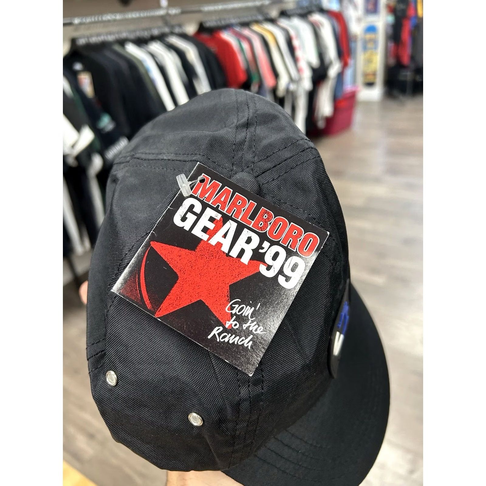 Marlboro VINTAGE MARLBORO Hat Cap Strap Back Black Goin To The Ranch Sun Moon 90s NWT NEW Size ONE SIZE - 7 Thumbnail