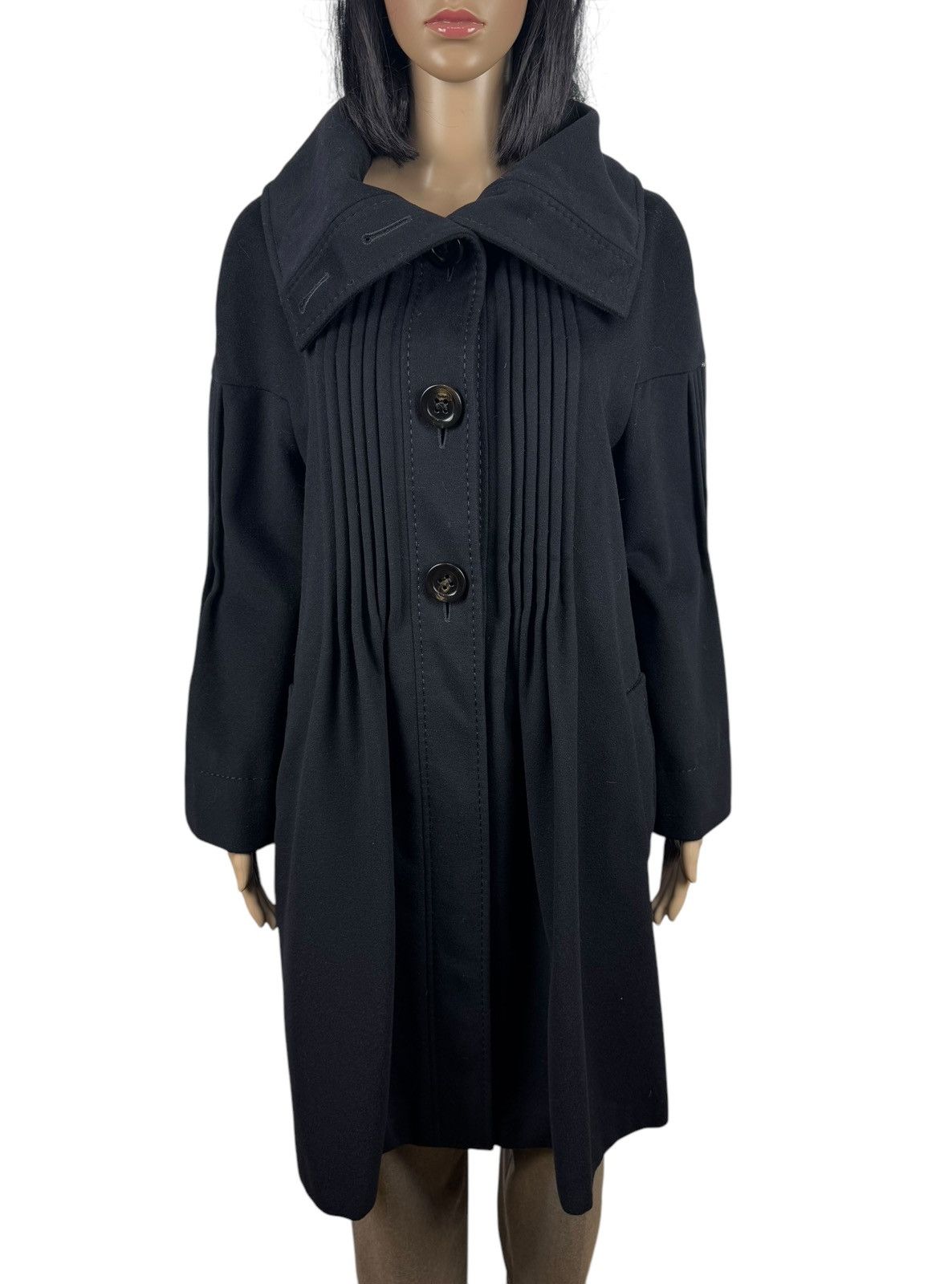 Sportmax Sportmax Virgin Wool Pleated Coat Mock Neck size IT46 US12 Size XL / US 12-14 / IT 48-50 - 10 Thumbnail