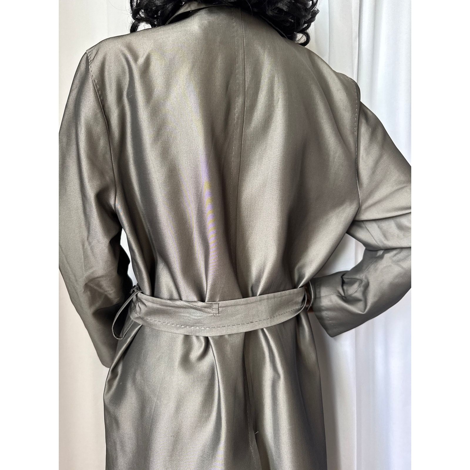 Sanyo SANYO Excellent Shimmering gray trench double breasted coat Size M / US 6-8 / IT 42-44 - 8 Thumbnail