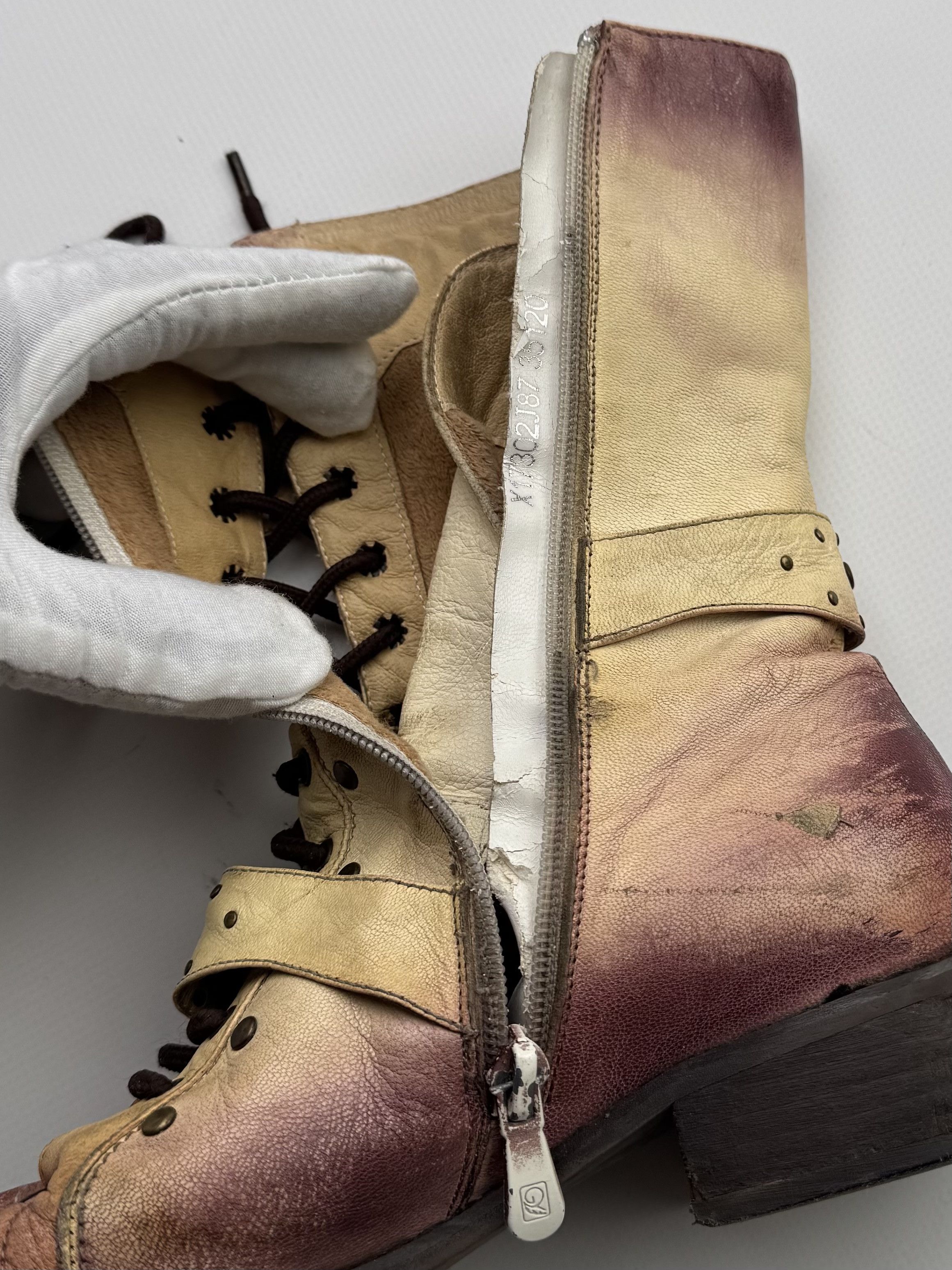 Other Vintage Faded Leather Boots With Straps B262(V3)E2 Size US 5 / IT 35 - 10 Thumbnail