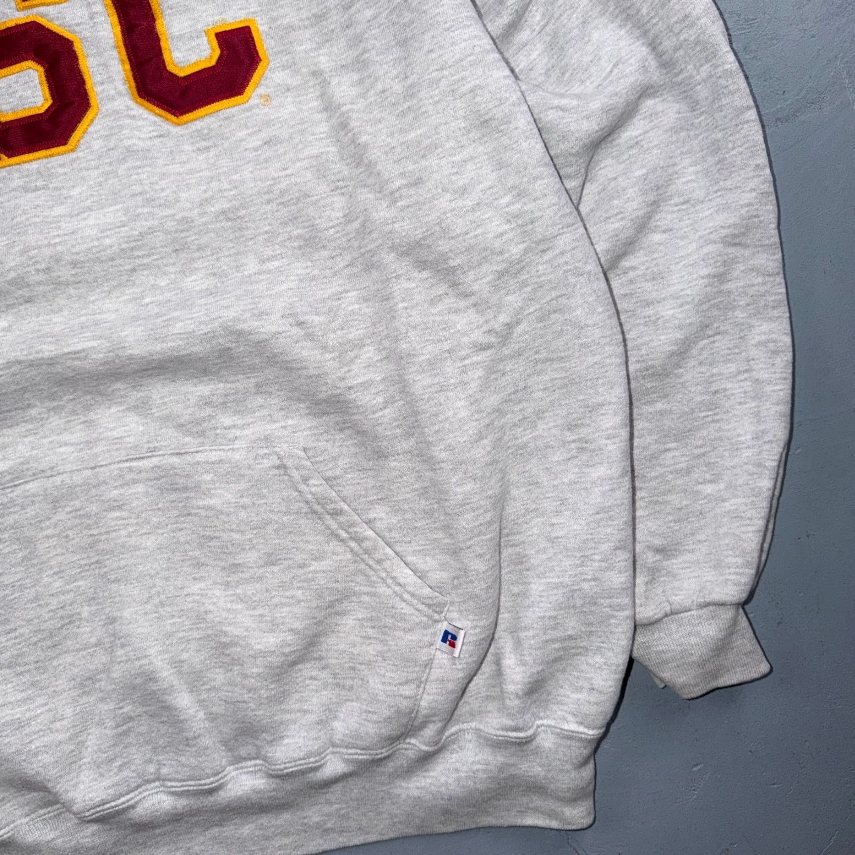 Russell Athletic VTG Russell Athletic USC Hoodie Sweatshirt 2XL Gray Cotton Fleece Crew Neck Long Sleeve Graphic Print Men College Trojans USA 80s 90s Vintage Size US XXL / EU 58 / 5 - 2 Thumbnail