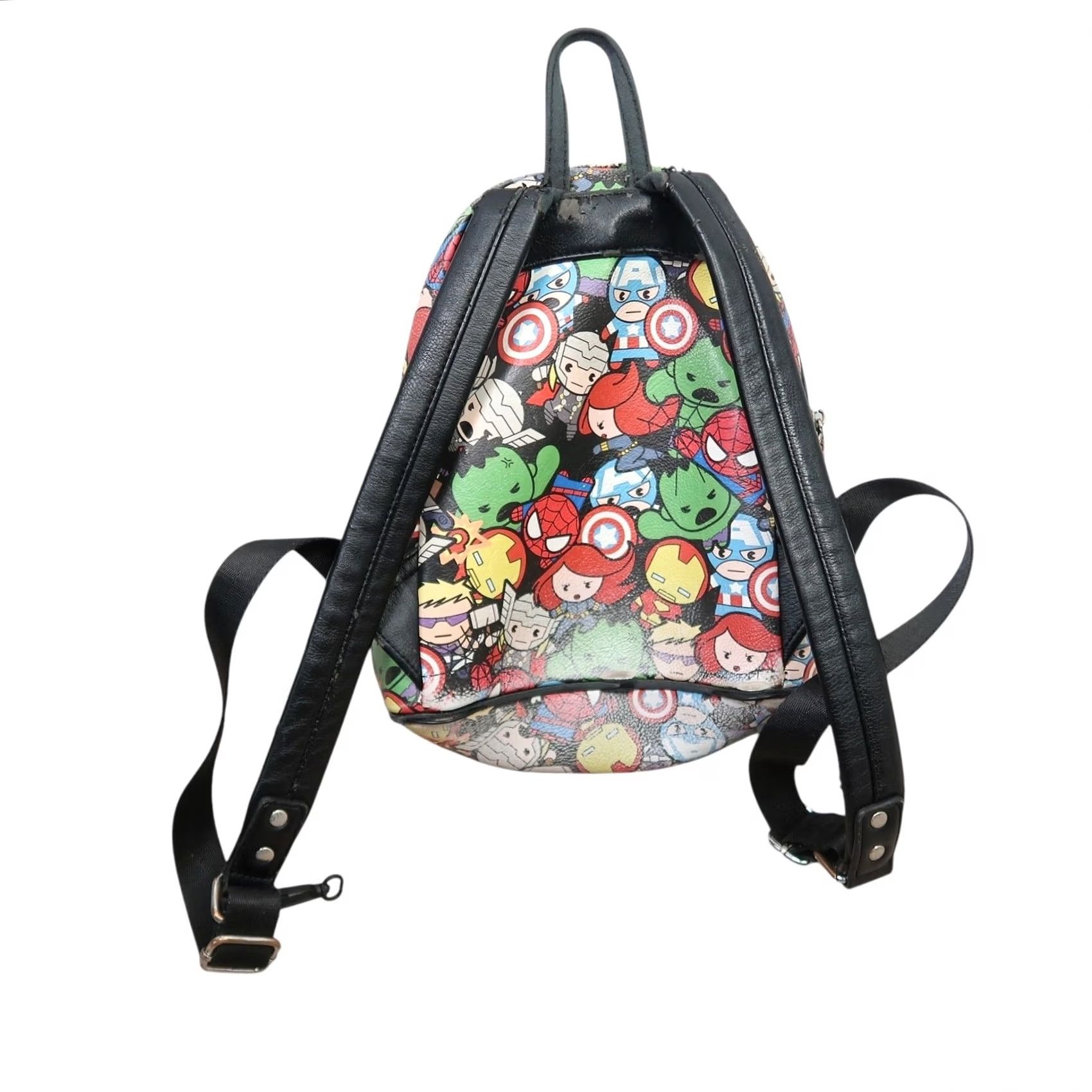 Vintage Loungefly Marvel Avengers mini backpack purse Backpack Small Women Black Faux Leather Zip Closure Size ONE SIZE - 2 Thumbnail
