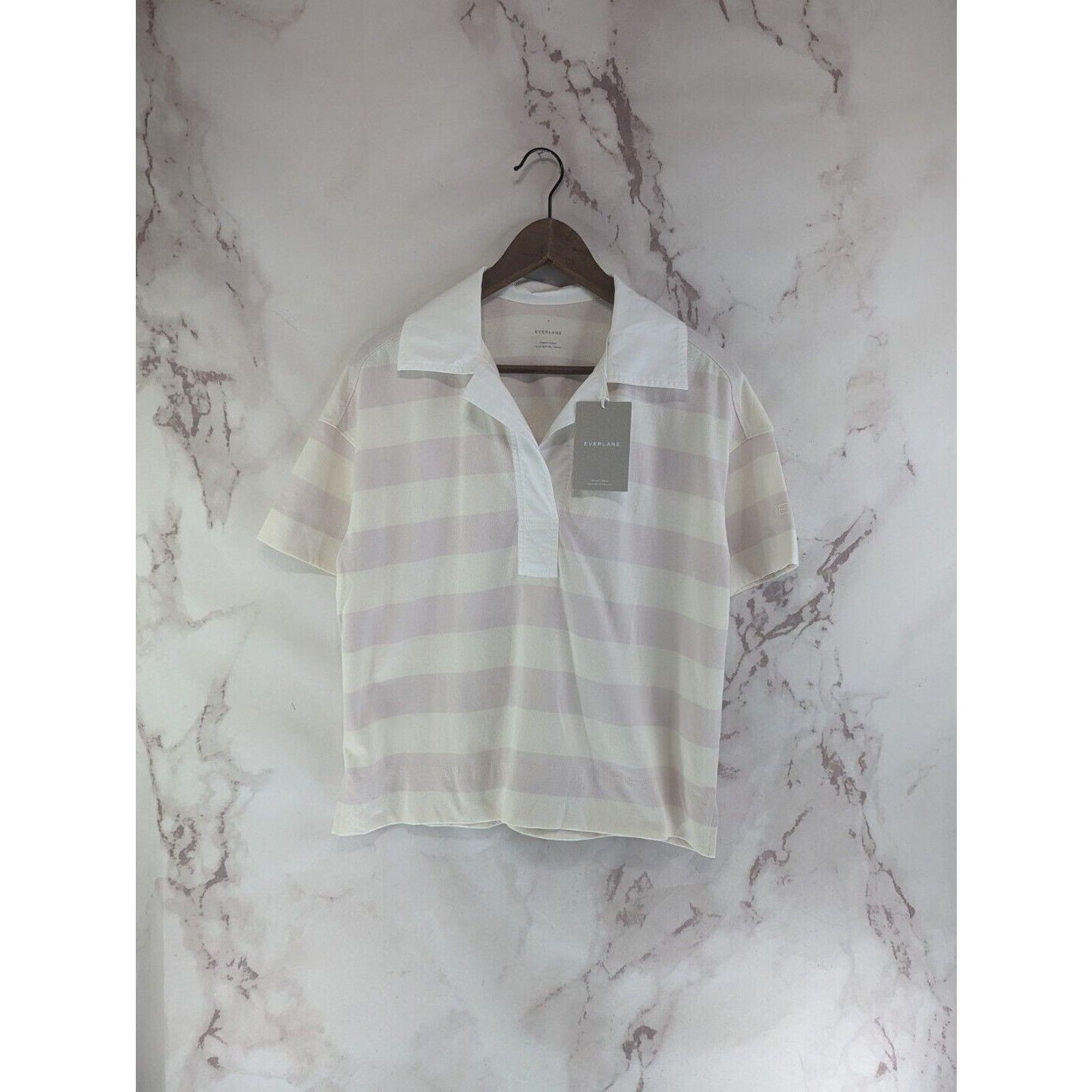 Everlane Everlane Shirt Women Small Retro Jersey Polo Striped Organic Size S / US 4 / IT 40 - 1 Thumbnail