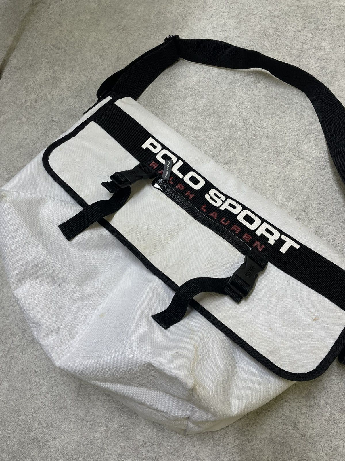 Japanese Brand × Polo Ralph Lauren × Vintage Polo Sport Ralph Lauren Tactical Messenger Bag — Clean White Size ONE SIZE - 2 Thumbnail
