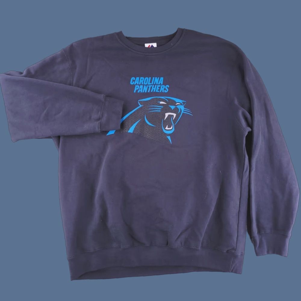 Vintage Majestic Sweatshirt Mens XL Black Pullover NFL Carolina Panthers Crewneck Size US XL / EU 56 / 4 - 1 Thumbnail