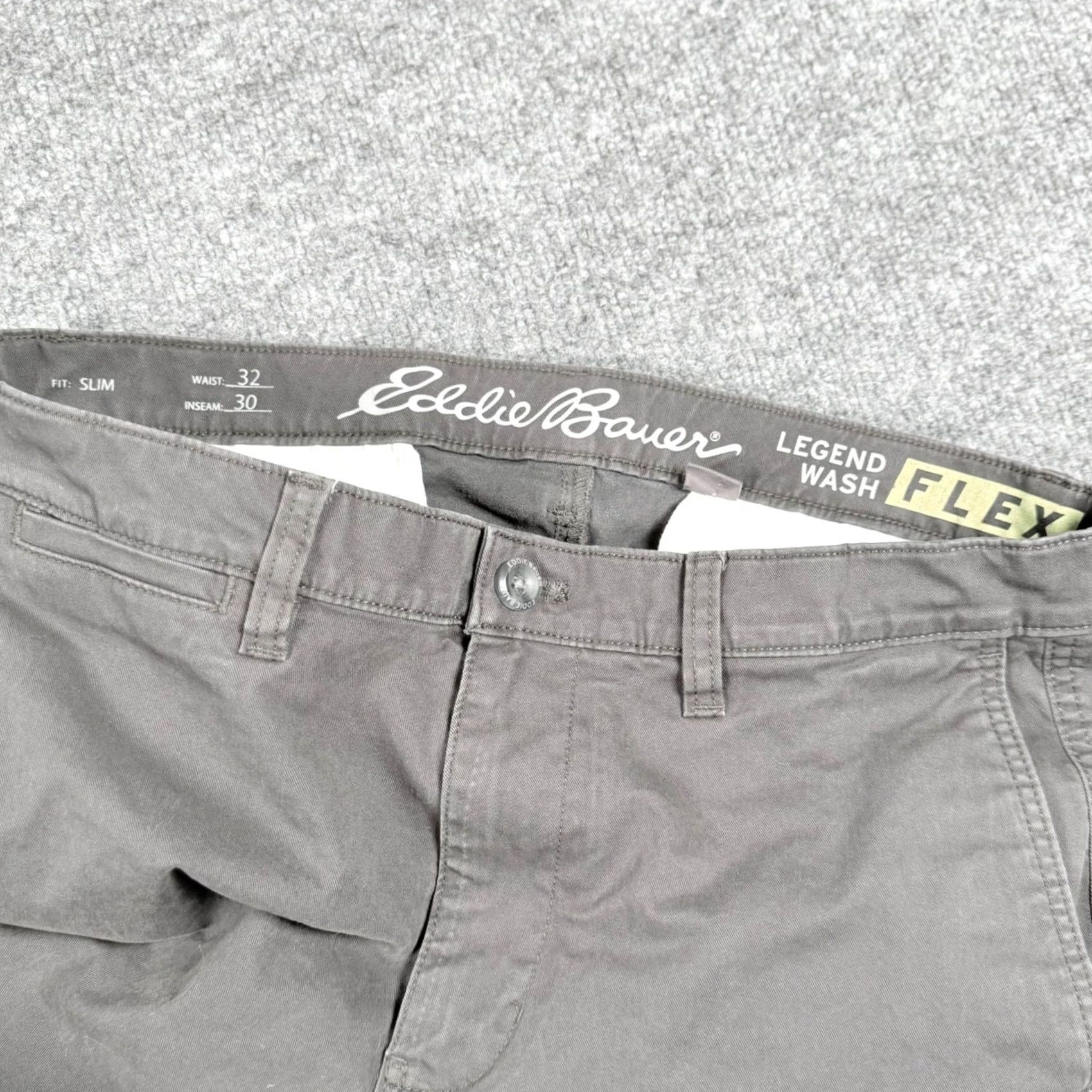 Eddie Bauer Eddie Bauer Slim Fit Chino Pants 32x30 32x27 Legend Wash Flex Mossy Green / Gray Size US 32 / EU 48 - 5 Thumbnail