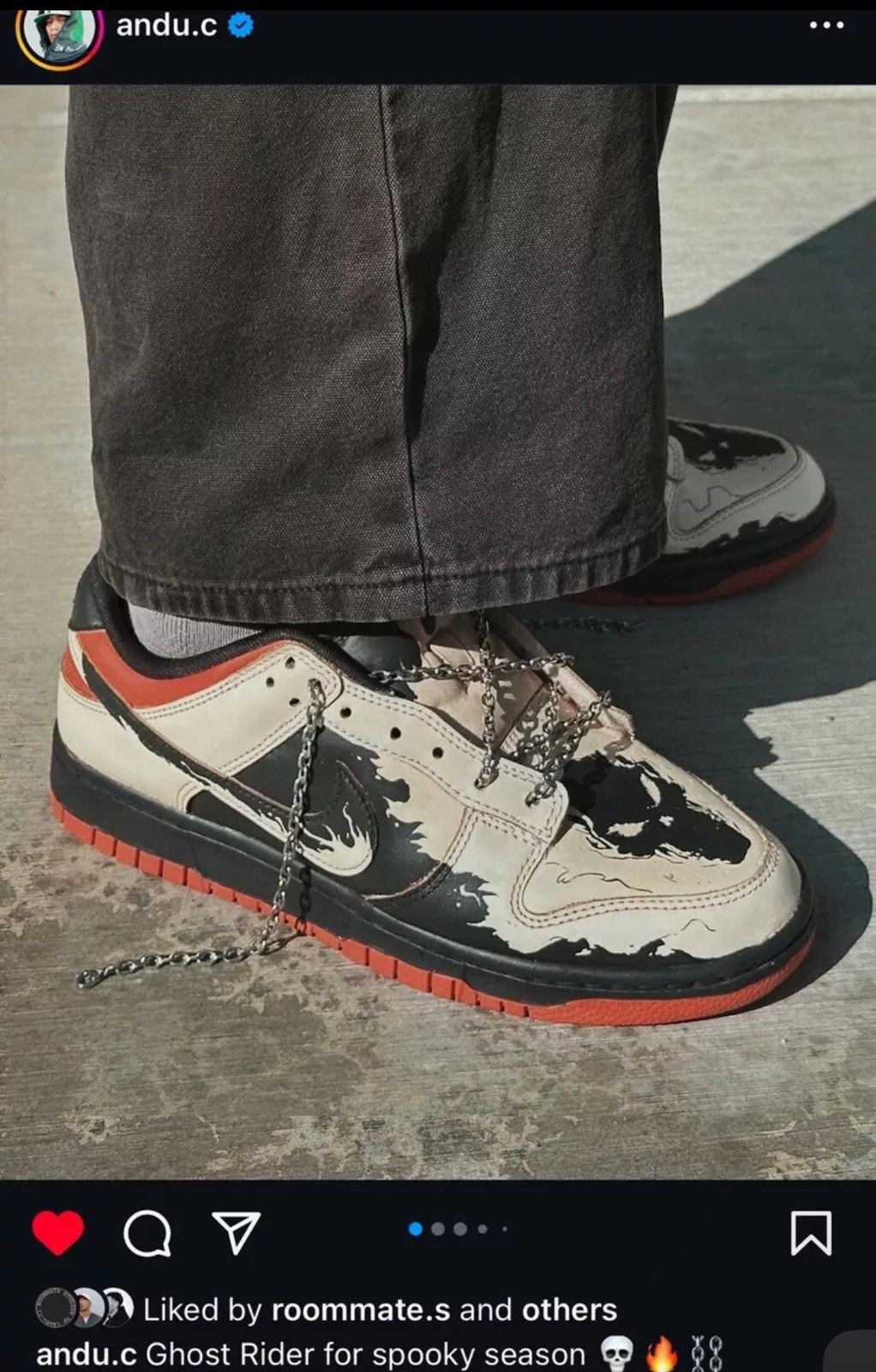 Nike Nike Dunk Ghost Rider Custom Marvel Size US 9 / EU 42 - 2 Thumbnail
