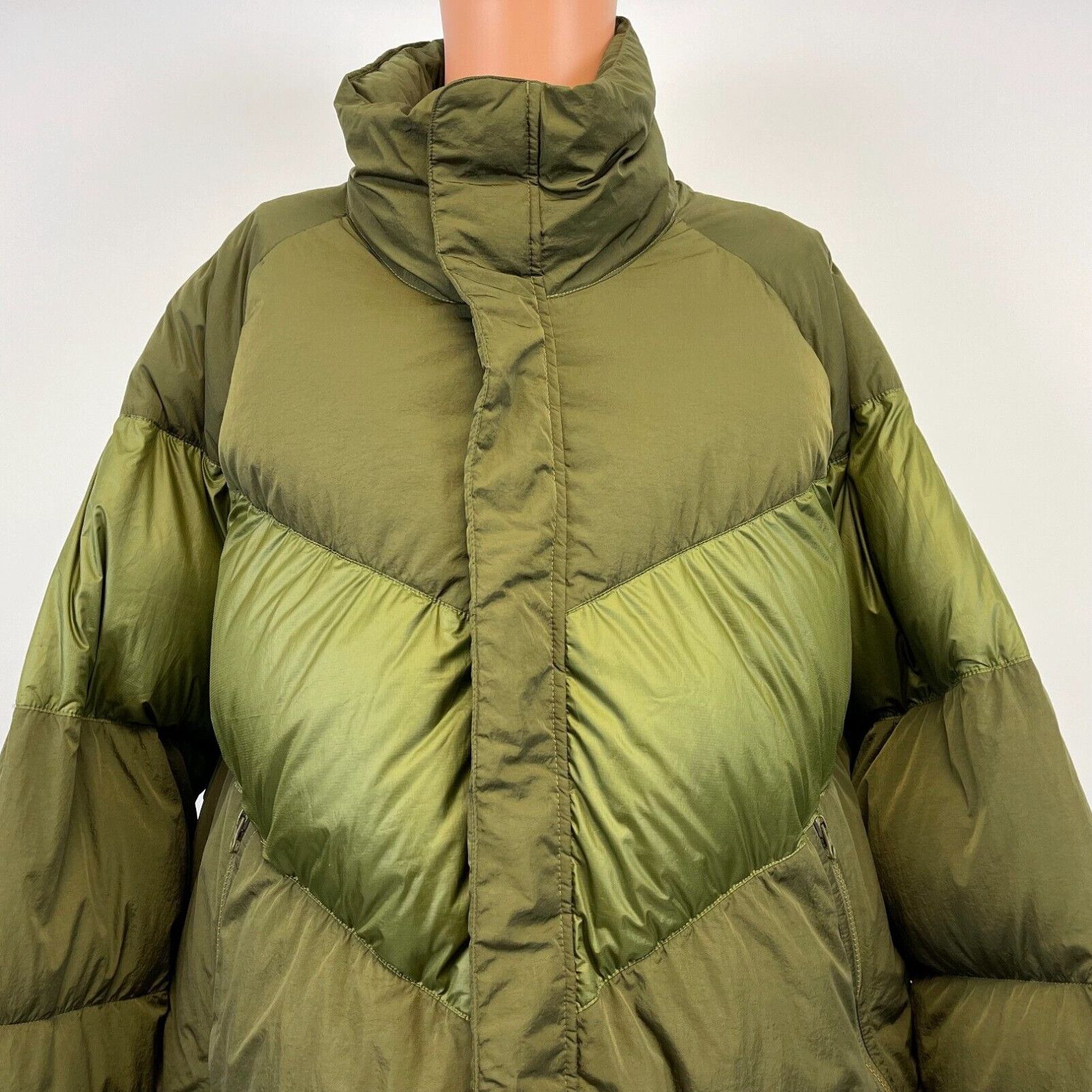 image of New Nike Sportswear Down Puffy Jacket Olive Green Size 2Xlt in White, Men's