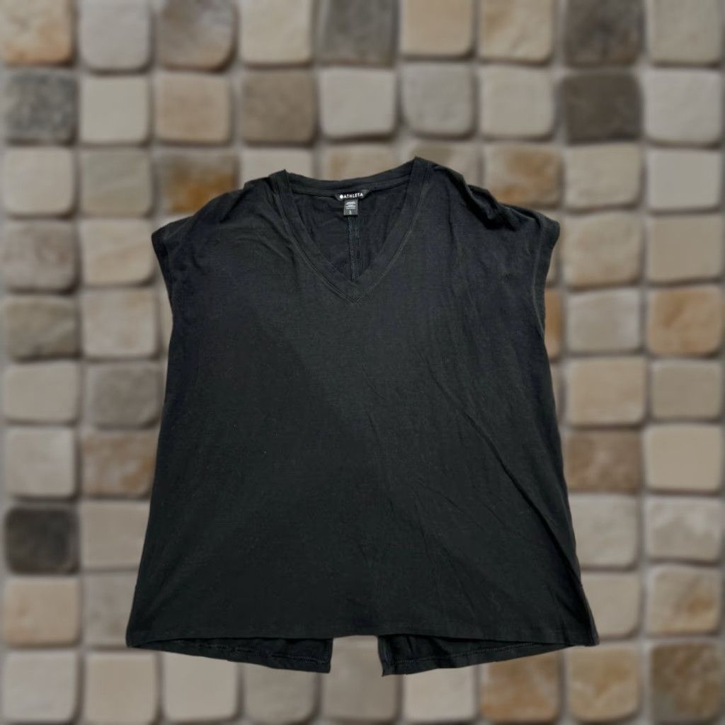 Athleta Athleta Tank Womens Large Black Cotton Spandex Stretch Sleeveless Running Tank Top Size L / US 10 / IT 46 - 1 Thumbnail