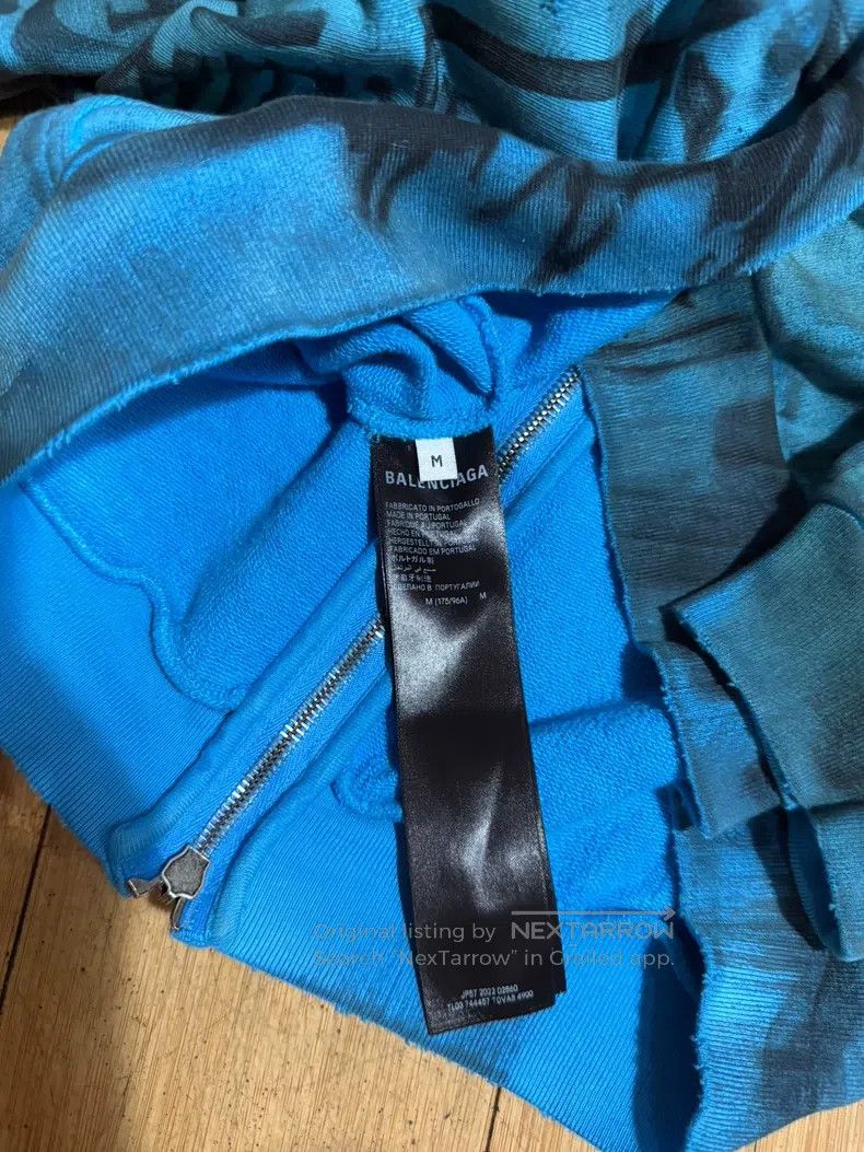 Balenciaga Balenciaga Blue Graffiti Mud-Dyed Jacket Size US M / EU 48-50 / 2 - 8 Thumbnail