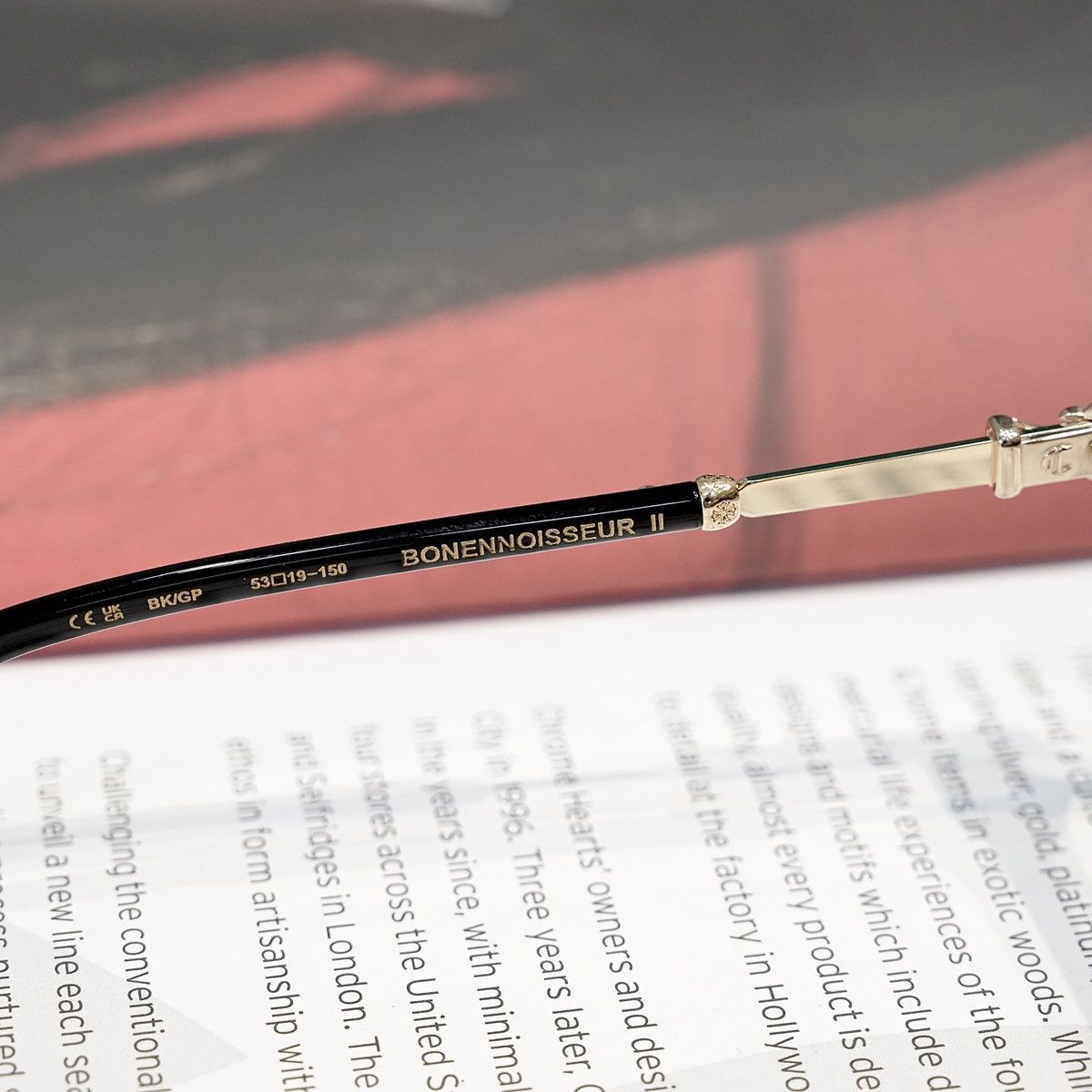 Chrome Hearts CHROME HEARTS BONENNOISSEUR II BLACK/ GOLD PLATED GLASSES Size ONE SIZE - 5 Thumbnail