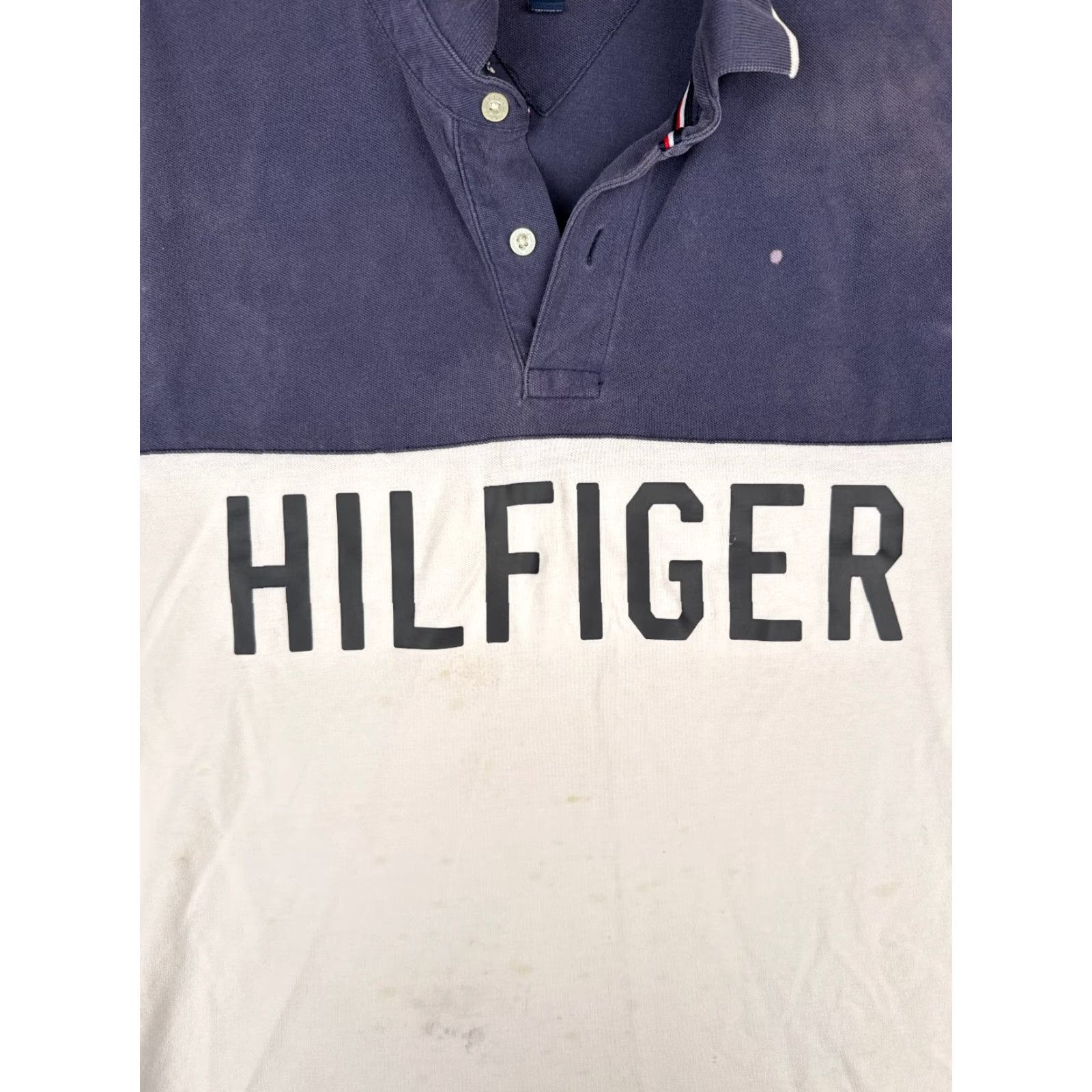 Tommy Hilfiger Tommy Hilfiger Polo Shirt Men Large Blue White Cotton Short Sleeve READ Size US L / EU 52-54 / 3 - 6 Thumbnail