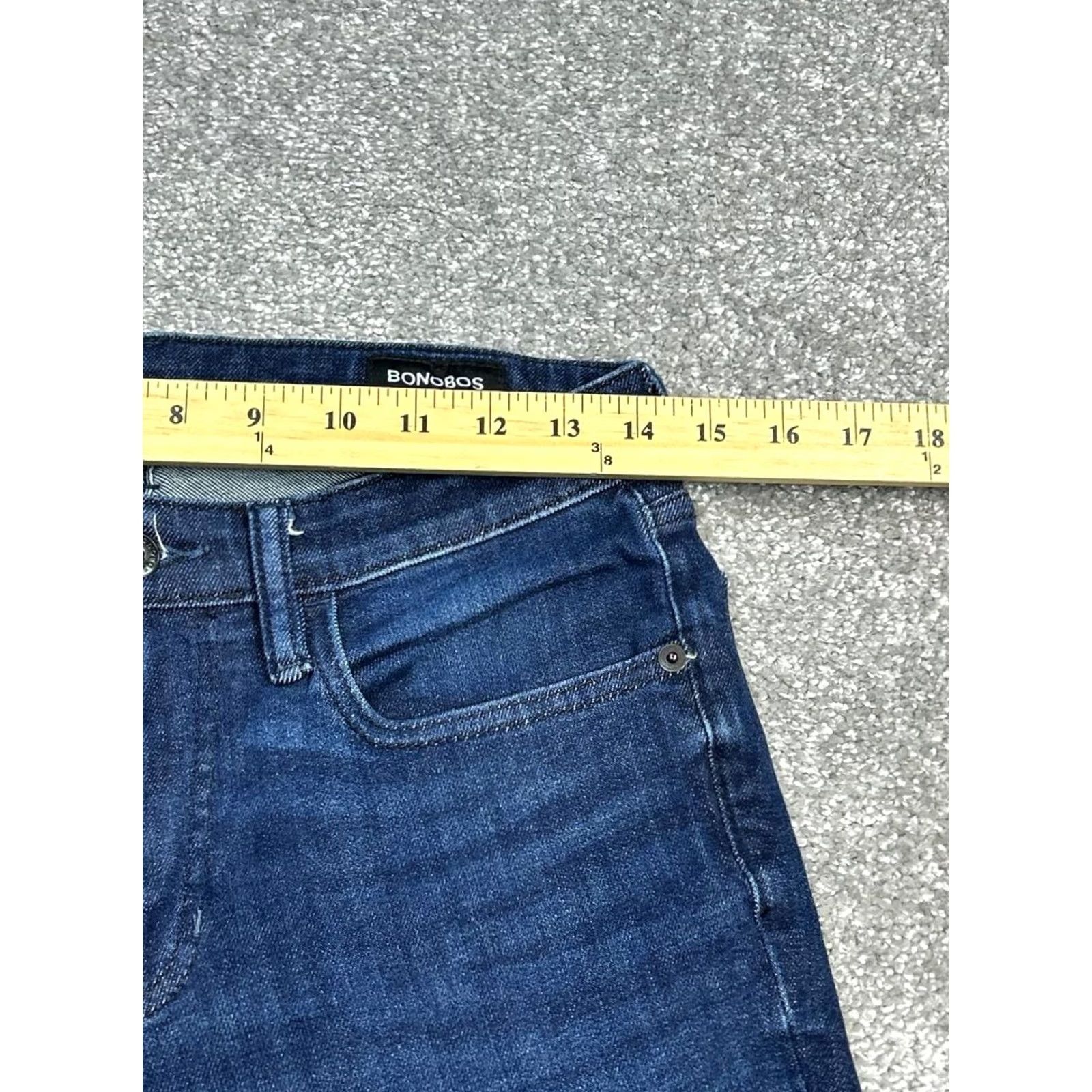 Bonobos Bonobos Jeans Mens 29 Blue Denim Cotton Stretch Low Rise Slim Tapered Leg 28x26 Size US 29 - 3 Thumbnail
