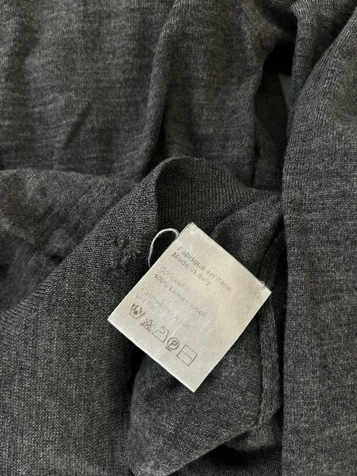 Dior Dior Homme Hedi Slimane Grey Distressed Wool V Neck Sweater Size US S / EU 44-46 / 1 - 11 Thumbnail