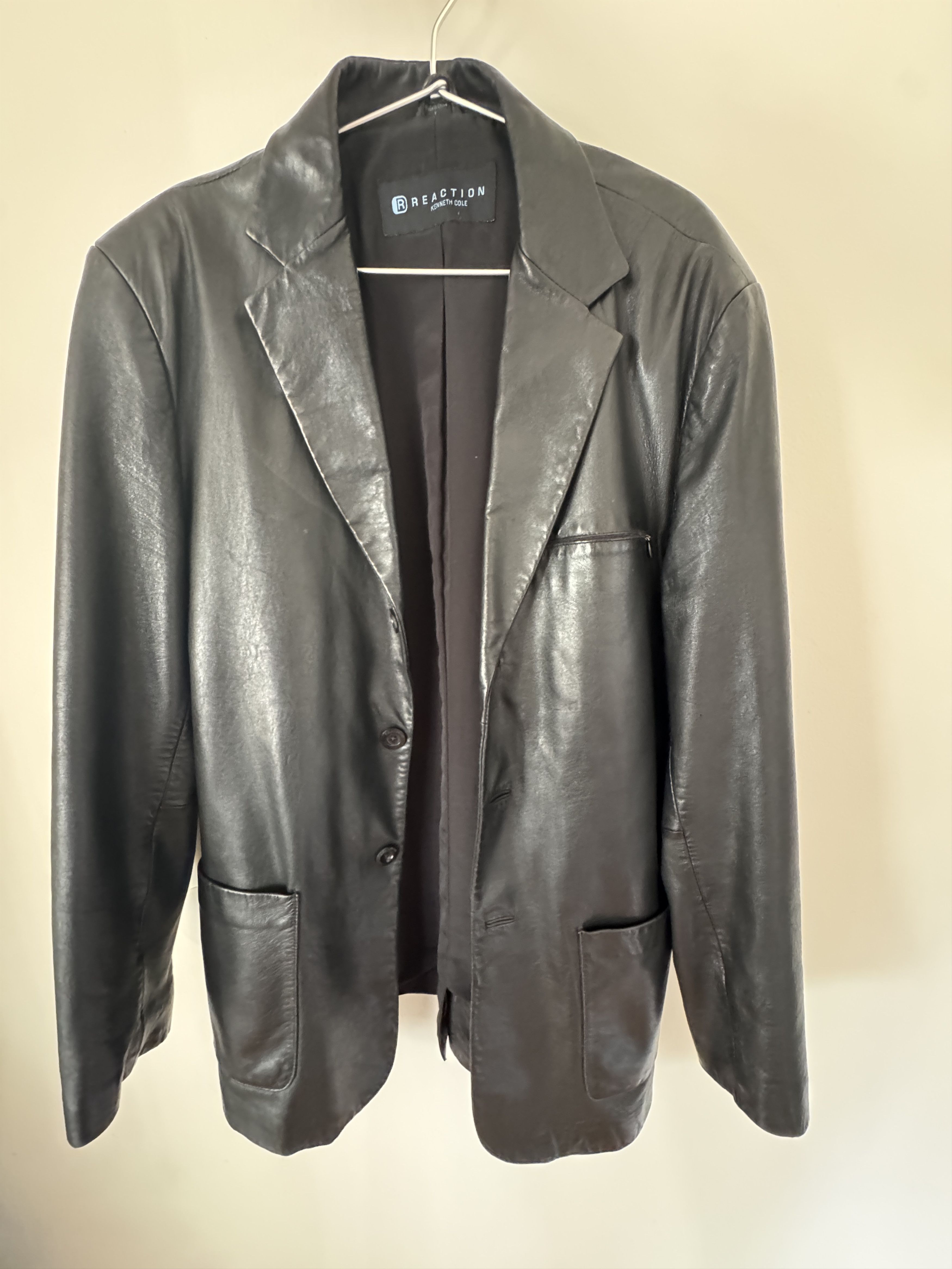 Kenneth Cole Tailored Genuine Leather Blazer w/pockets Size US L / EU 52-54 / 3 - 1 Thumbnail