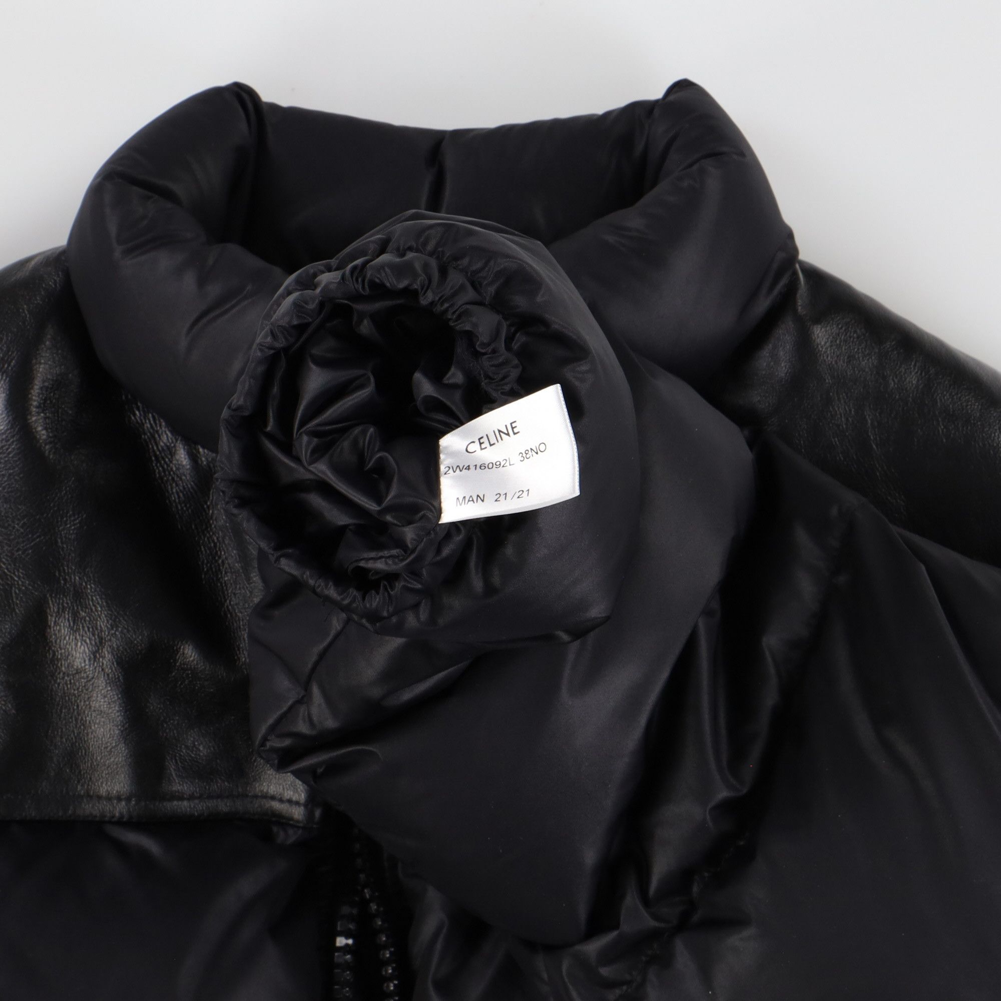 Celine Black Leather Panel Puffer Jacket with Removable Sleeves Size US S / EU 44-46 / 1 - 6 Thumbnail