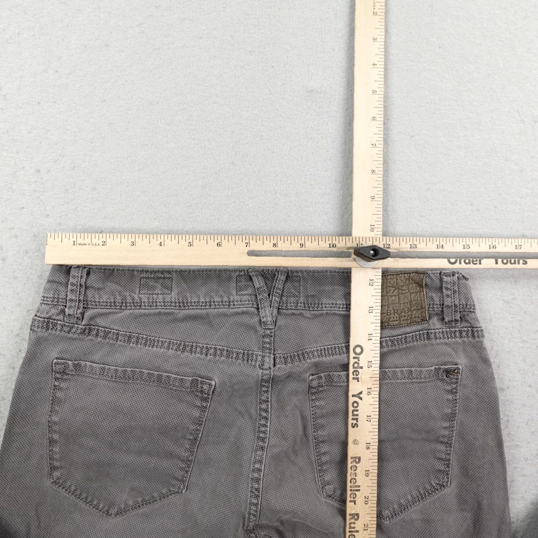 BRAX VINTAGE BRAX Cadiz Pure Slim Straight Fit 5-Pocket Chino Pants Gray Mens 30 x 32 Inseam Slim Flat Front Workwear Casual 90s? Size US 30 / EU 46 - 7 Thumbnail