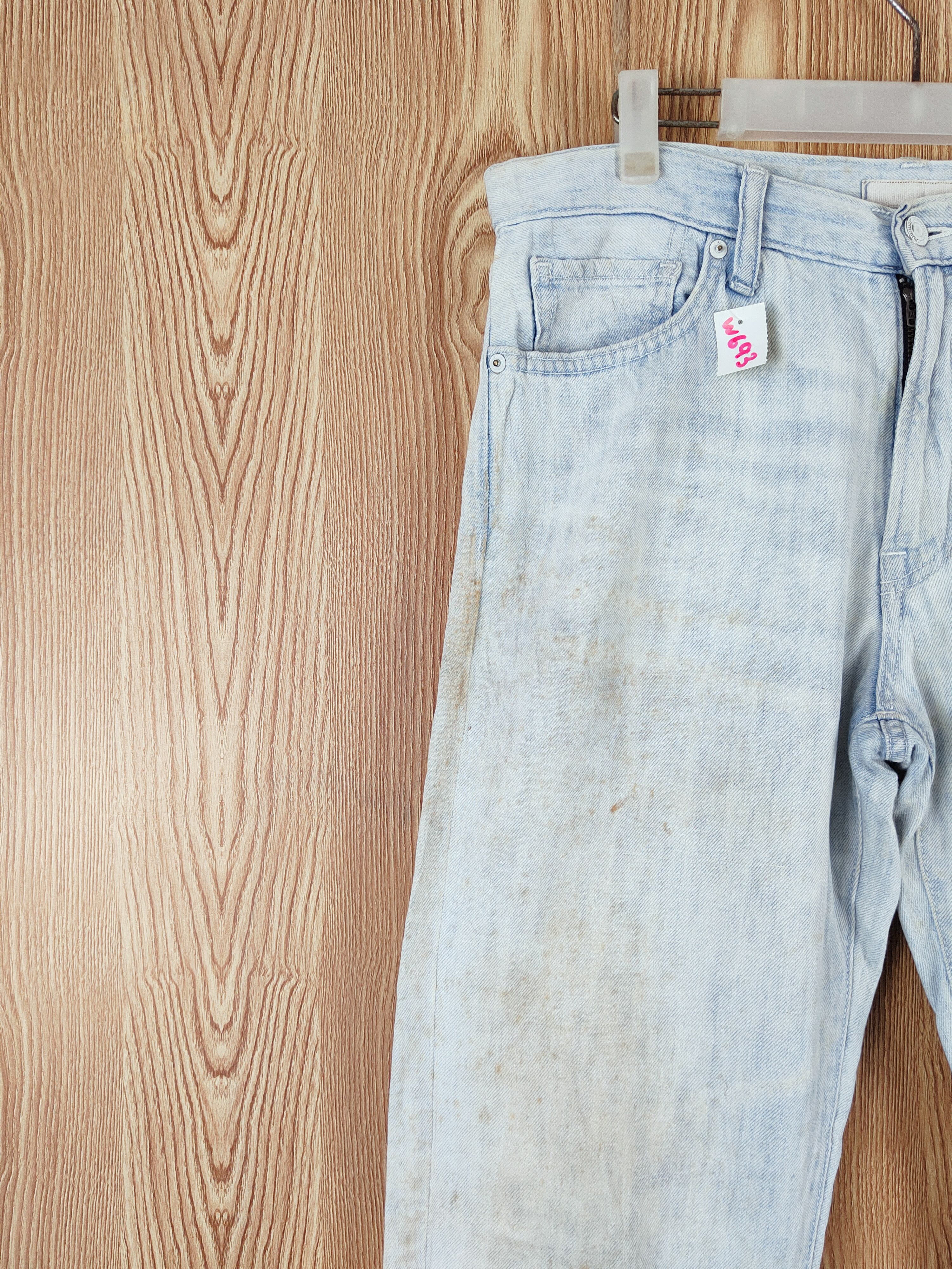 Japanese Brand Uniqlo Blue Faded Distressed Ripped Jeans #W693 Size US 35 - 3 Thumbnail