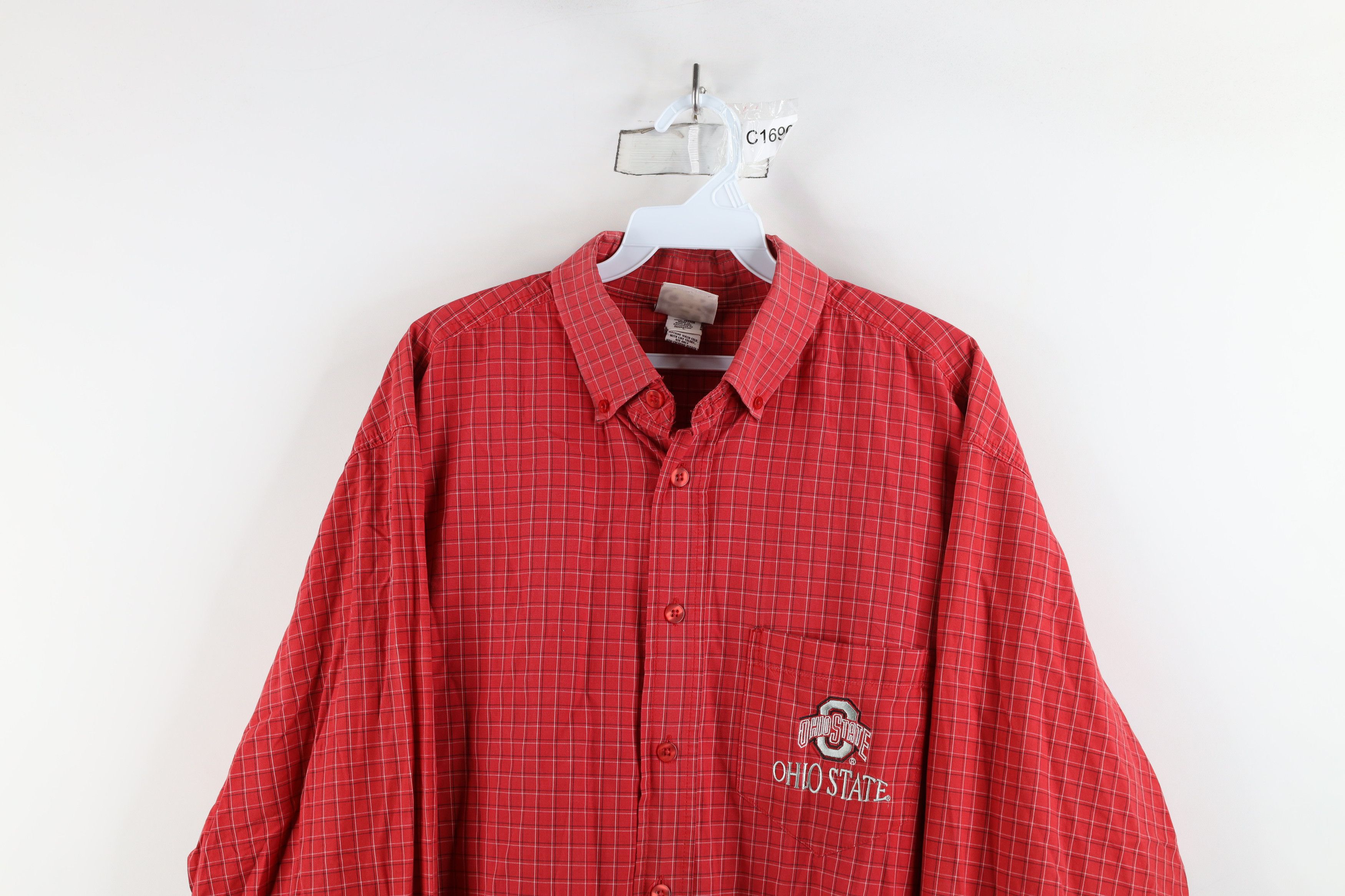 Vintage Vintage 90s Ohio State University Button Down Shirt Plaid Size US L / EU 52-54 / 3 - 2 Thumbnail