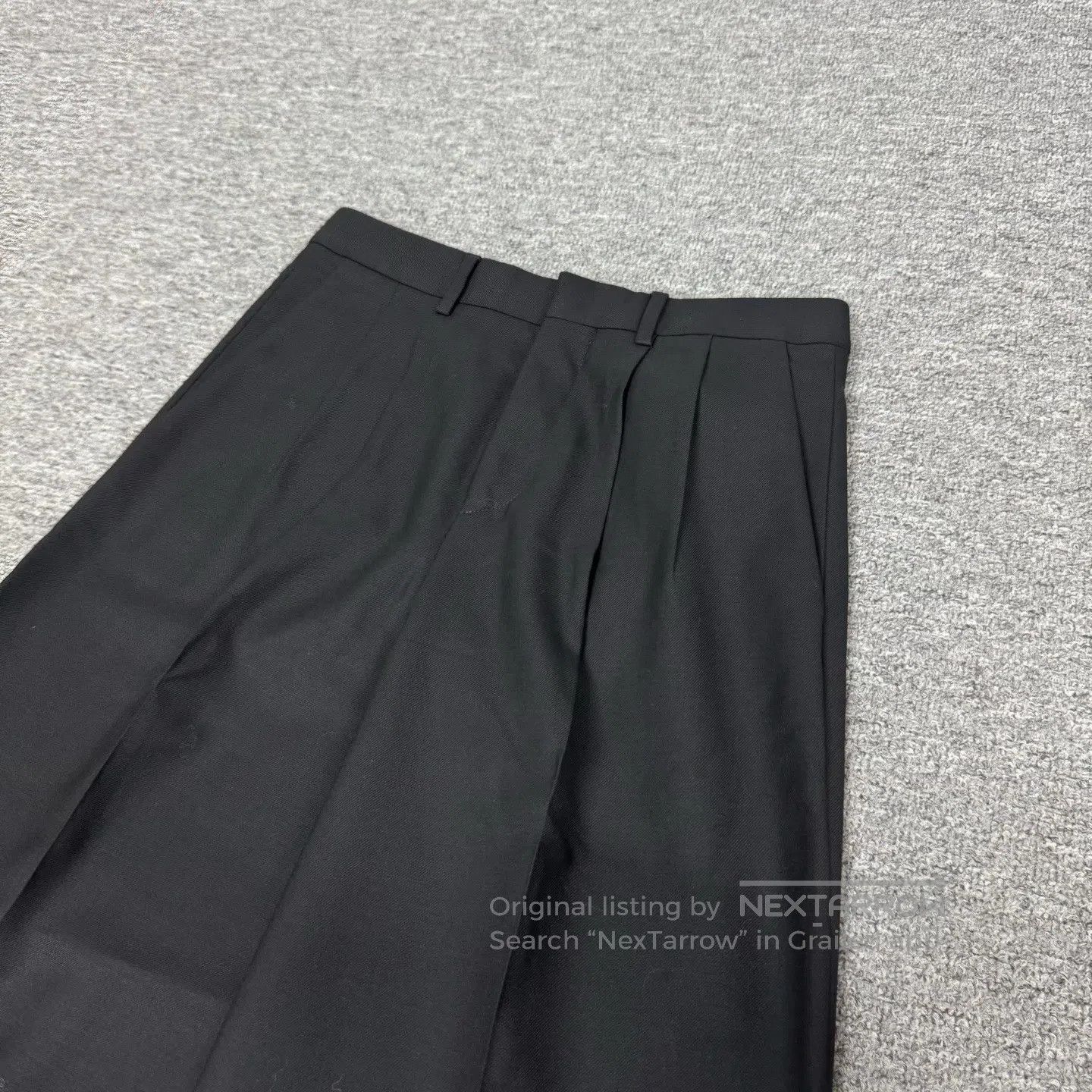 Celine CELINE size 34 Black, pleated, wide-leg wool casual pants/ Size 26" / US 2 / IT 38 - 3 Thumbnail